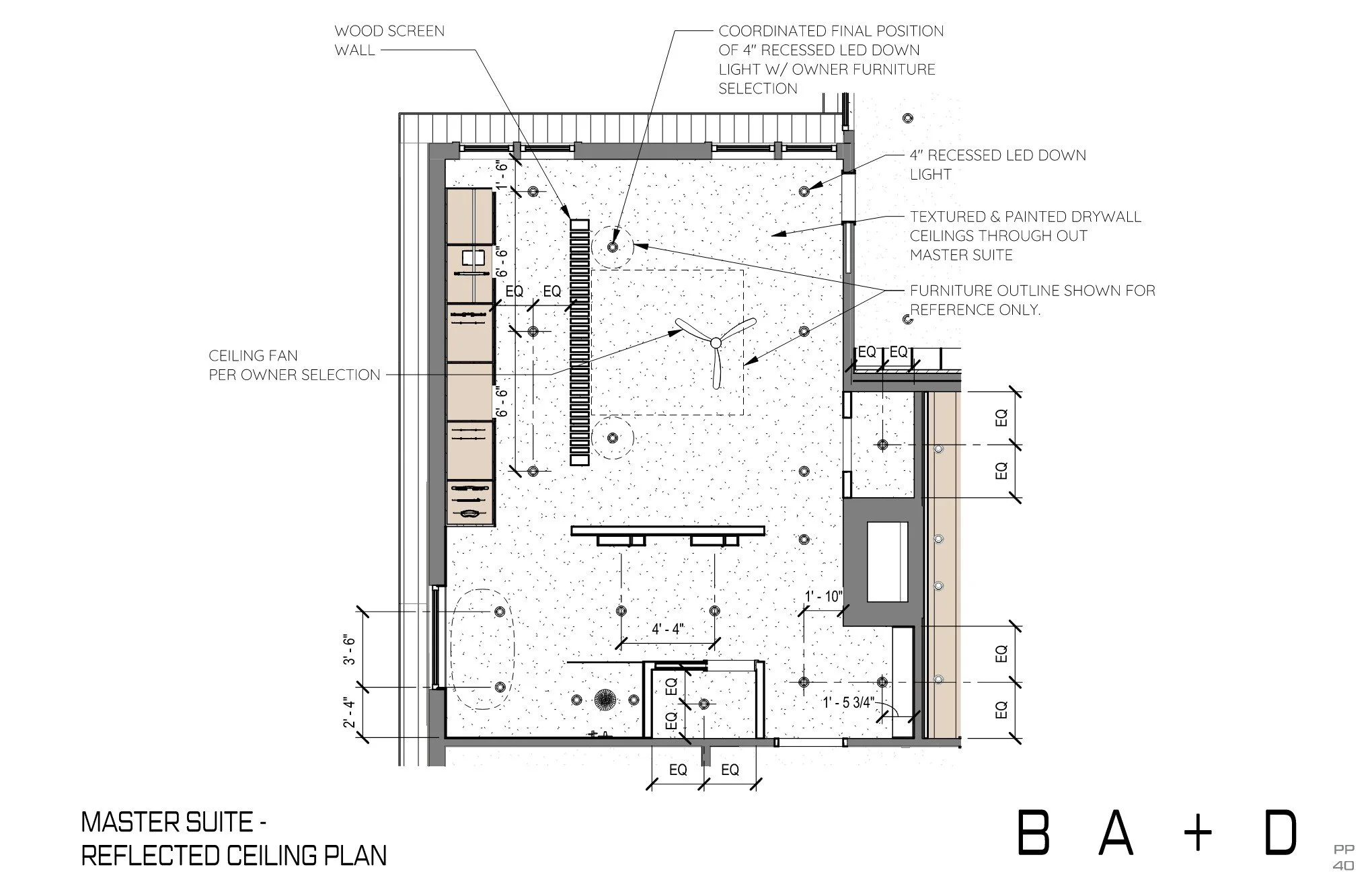Schematic Design Enlarged Master Suite Reflected Ceiling Plan