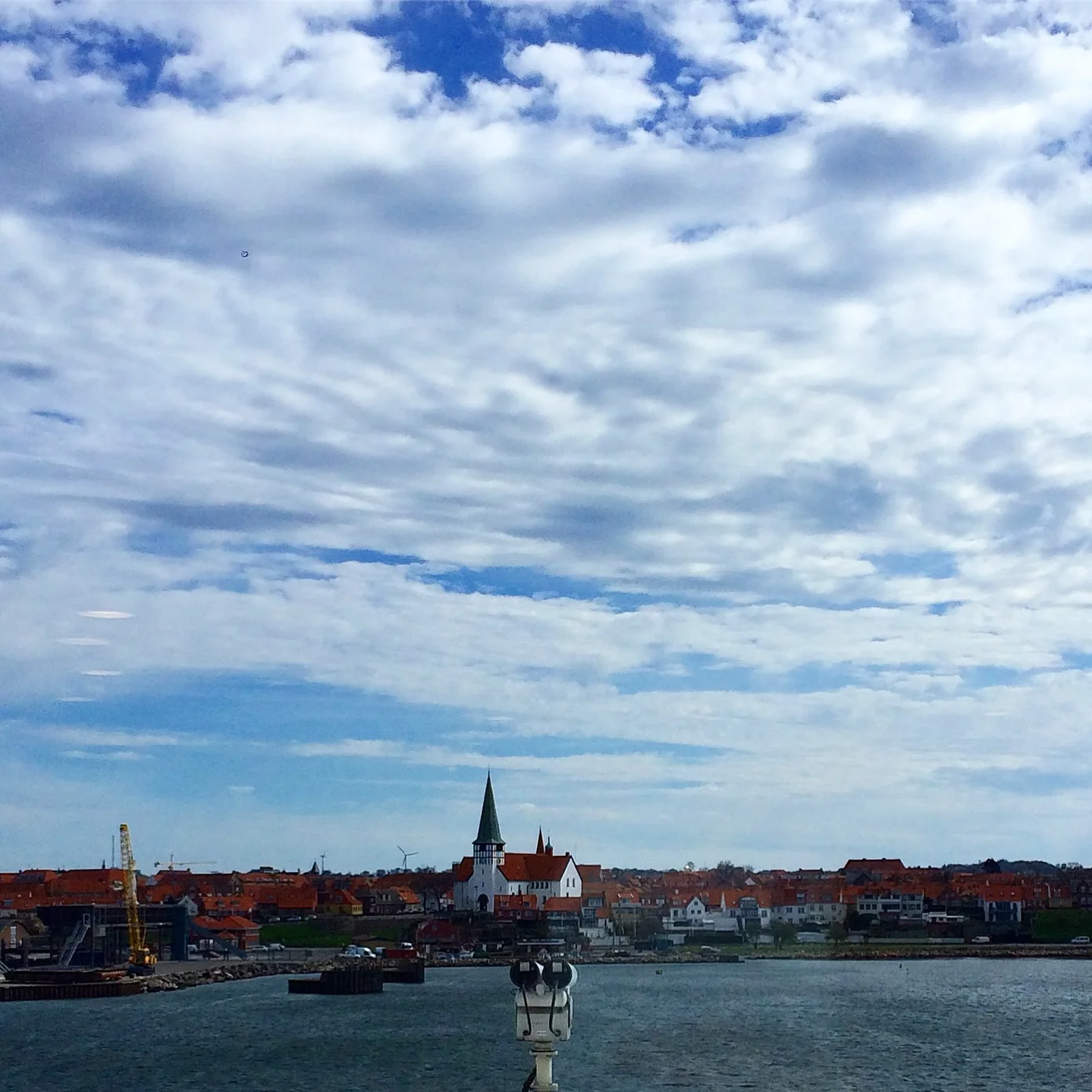 This is the sight greeting you from Leonora Christina, as the high speed ferry from Ystad to Rønne is about to dock in Rønne .