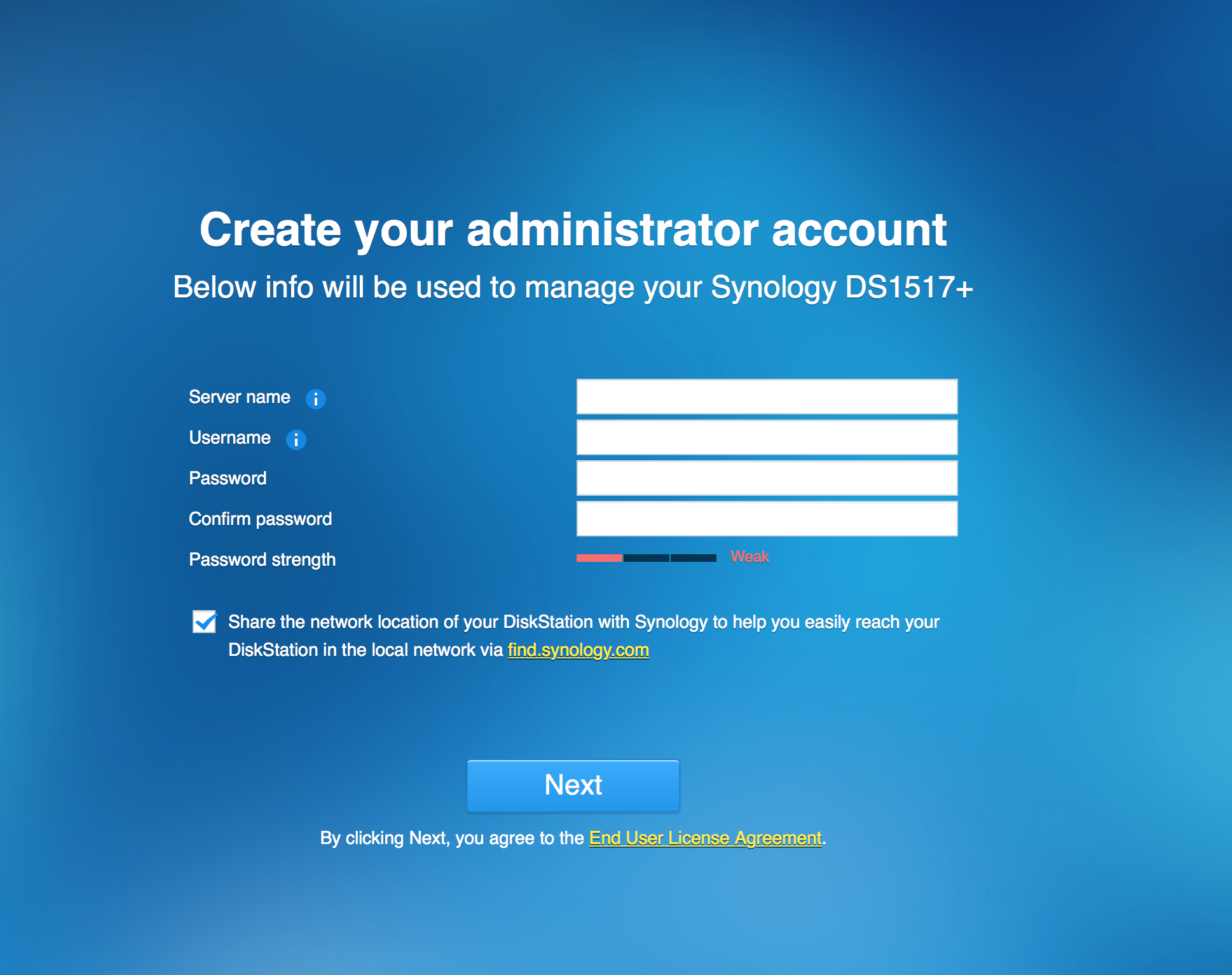 Set up an administrator account