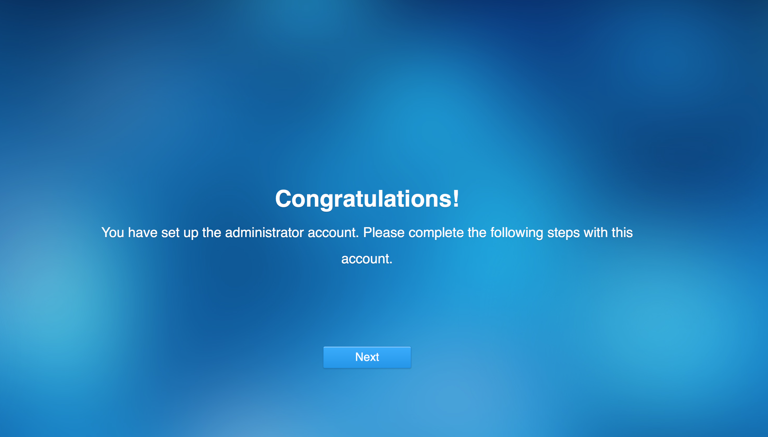 Account setup completed