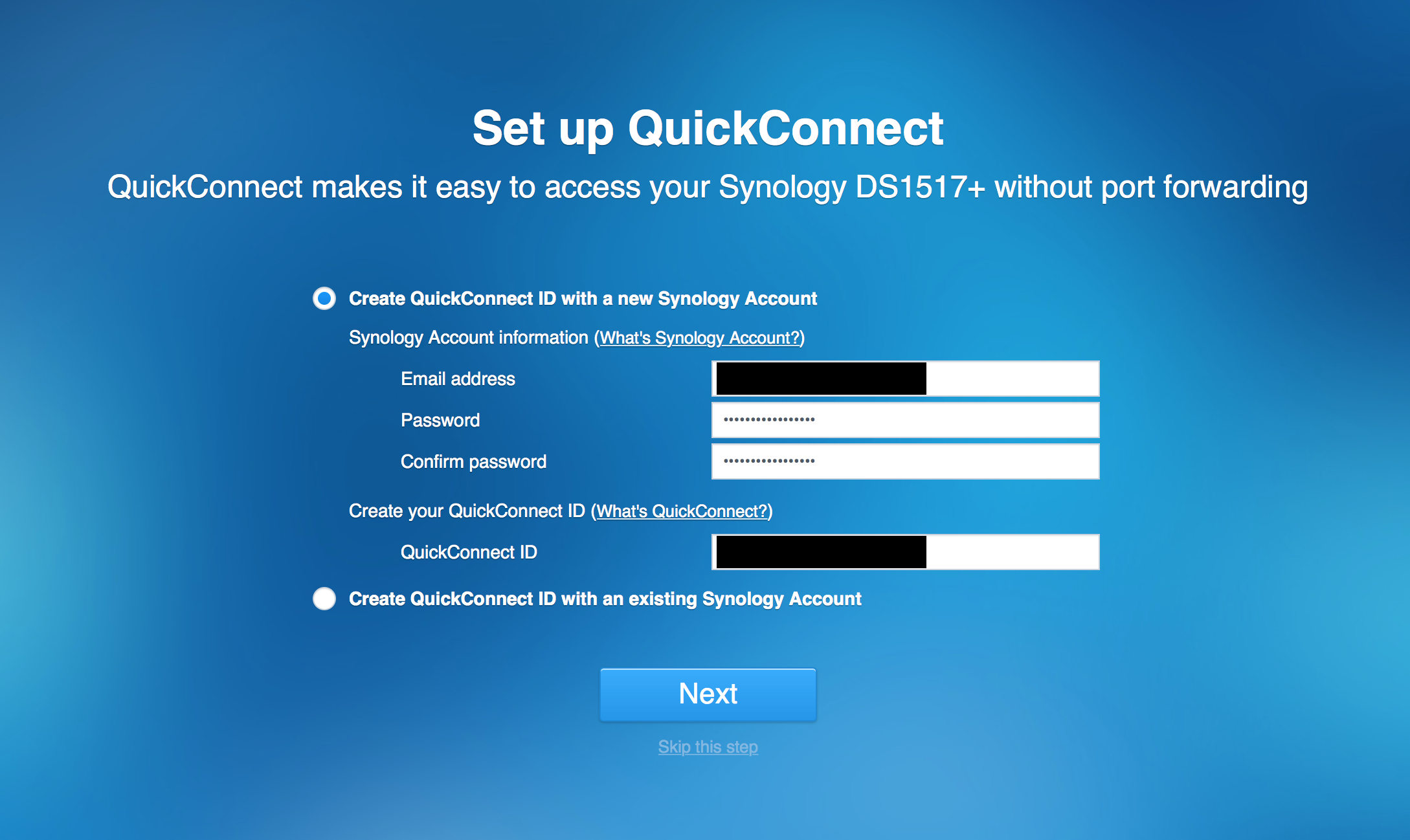 Synology QuickConnect setup