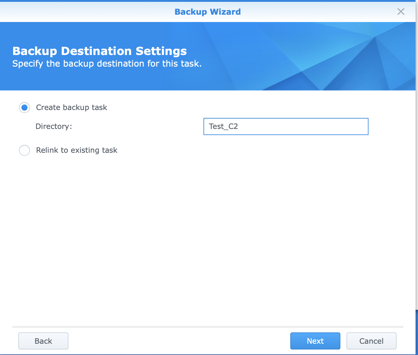 Create a backup task