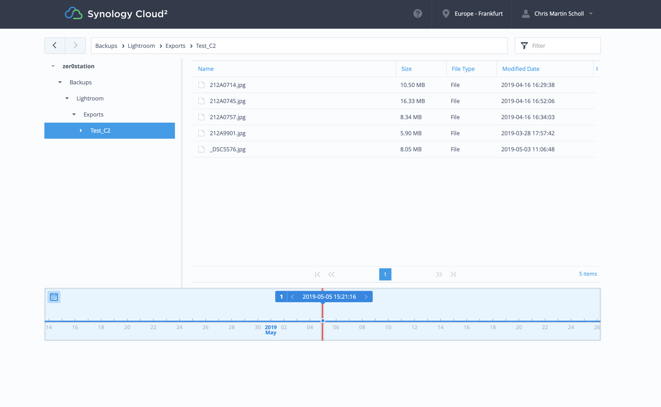Synology C2 backup overview