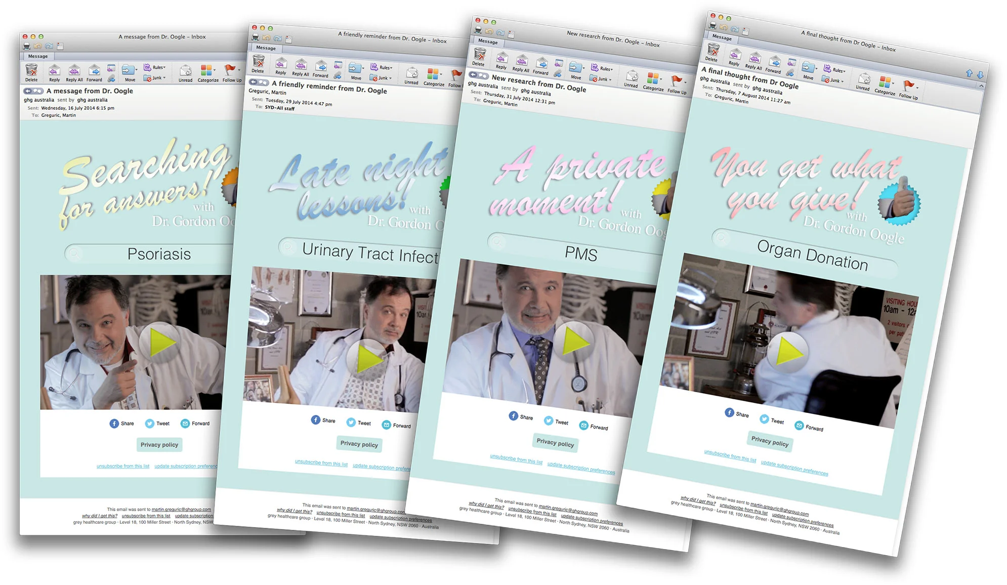 A SERIES OF CUSTOM-DESIGNED EDMS (PRODUCED IN A STYLE CONSISTENT WITH DR. OOGLE’S INFAMOUS ‘WORK FROM HOME’ STYLINGS) AND BASED ON EACH EPISODE WERE SENT TO OUR DATABASE VIA MAILCHIMP. THE ENTIRE CAMPAIGN WAS CONTROLLED IN-HOUSE,&nbsp;ALLOWING US TO…