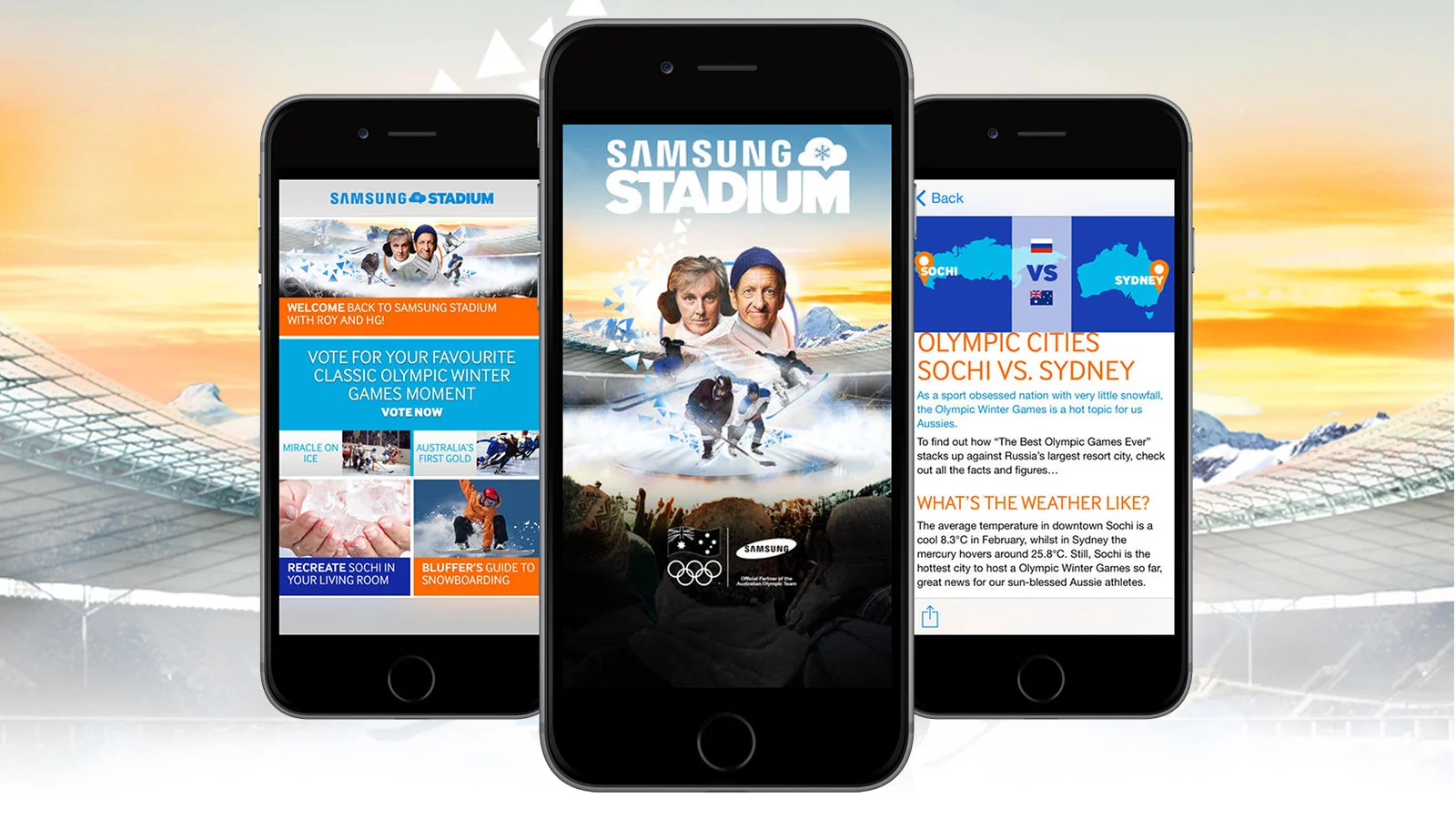 SAMSUNG STADIUM APP SCREENS