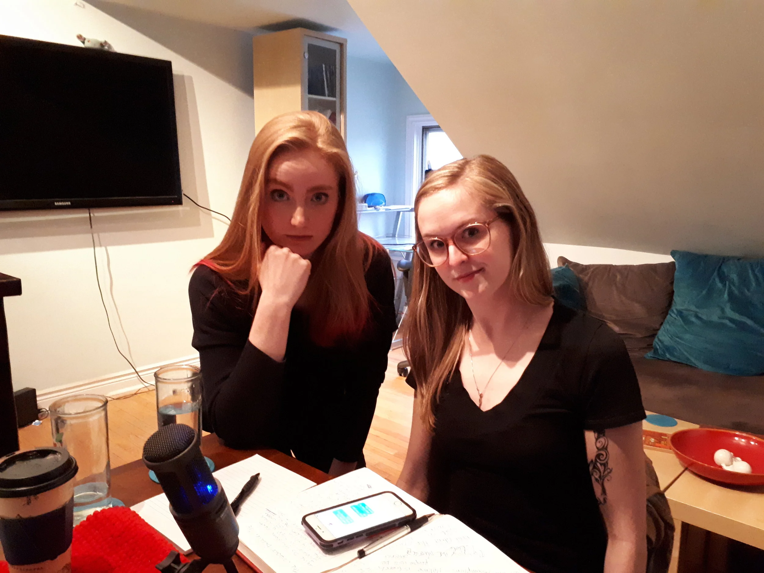 Alison (Left) has a youtube series coming soon called I'm a Mess. The only thing Becka (right) has to plug is her butt.
