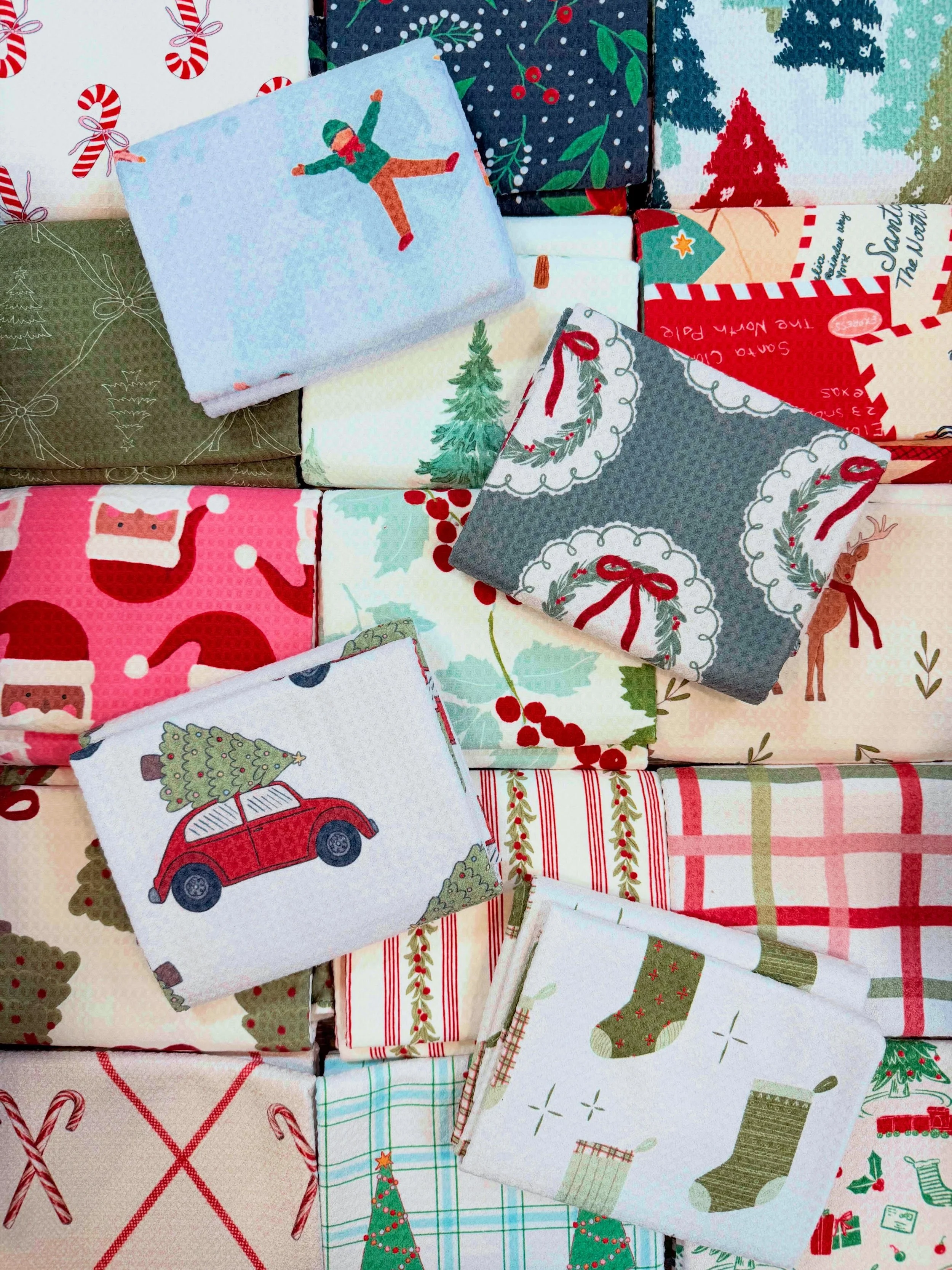 We know it&rsquo;s still fall, but we just had to continue our kitchen theme with holiday Geometry! So many new designs to choose from, including their new double-sided styles. Get a head start on holiday hostess gifts and grab some soon!