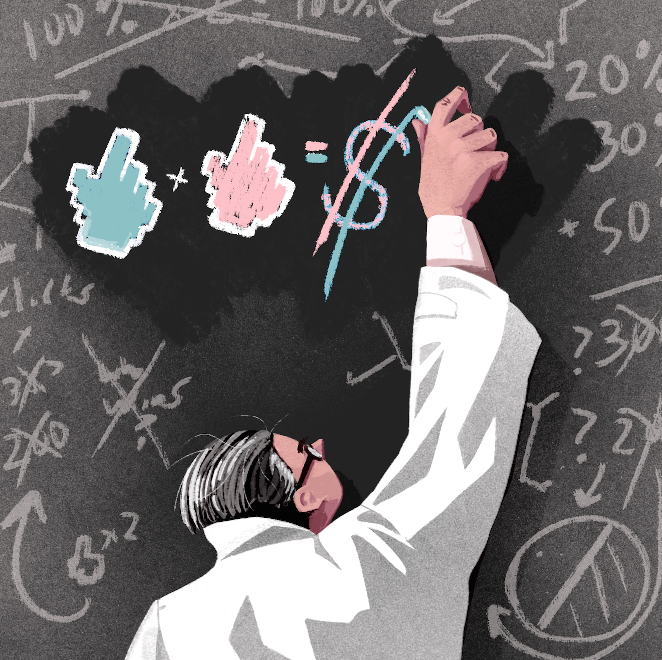 Illustration for op-ed on tracking consumer behavior and how digital agencies are weighing click counts inefficiently