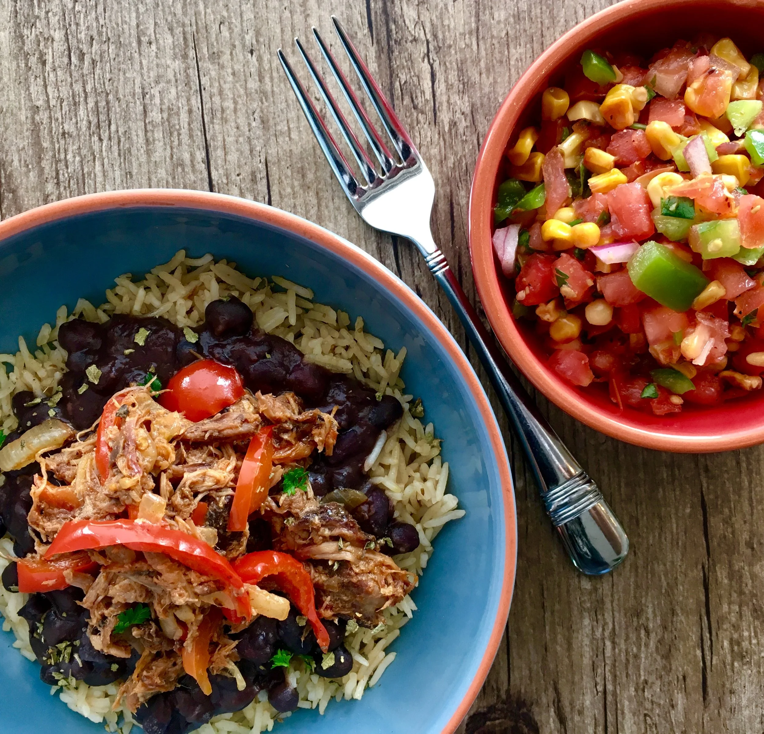 Taco Rice Bowl w/Pulled Pork