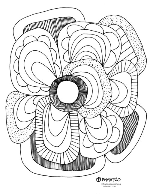 Quarantine Coloring Sheet 13 May 2020 Tiakeo Art