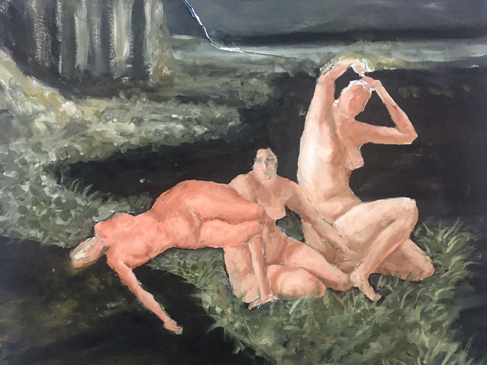 the black pond oil on paper, 2017