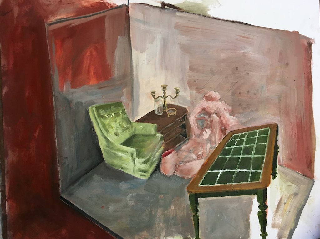 The Room oil on paper, 2017
