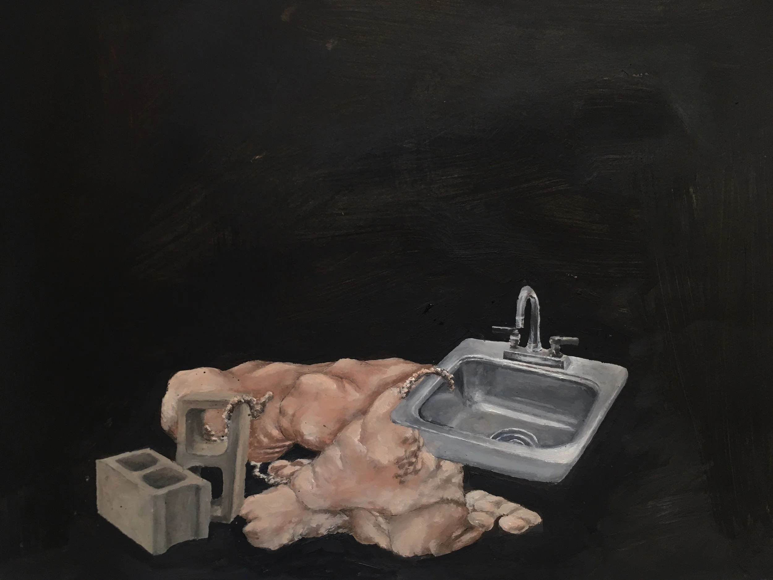   self-portrait     oil on paper, 2018  