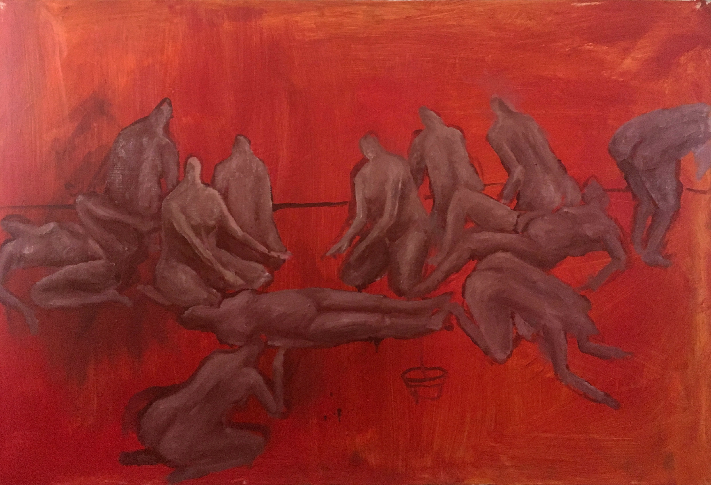 the bathers oil and acrylic on canvas, 2017