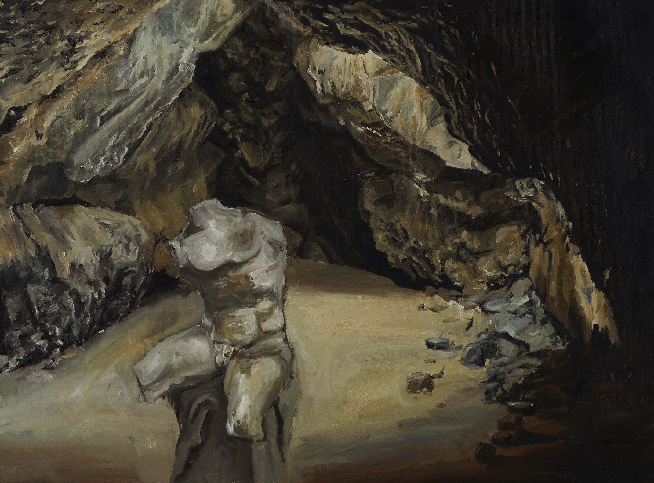 Internally, I am a cave oil on canvas