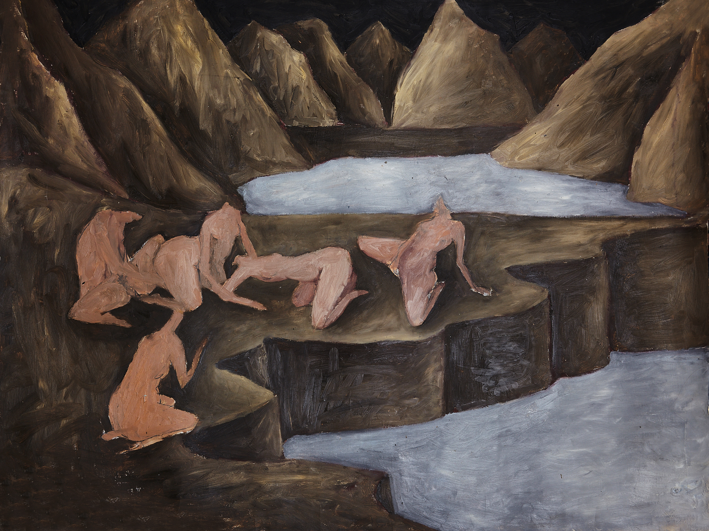the past passing through the past Oil on canvas paper