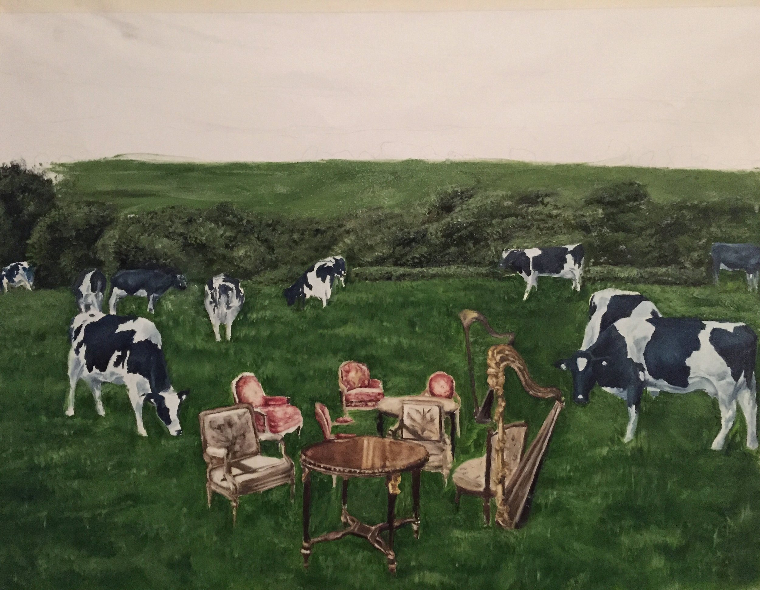 A static urgency, caught between two thirds of a whole Oil on canvas paper