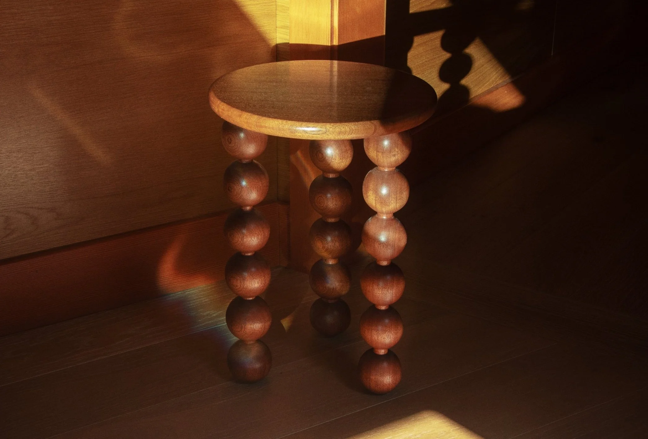  bead side table #2  sapele 