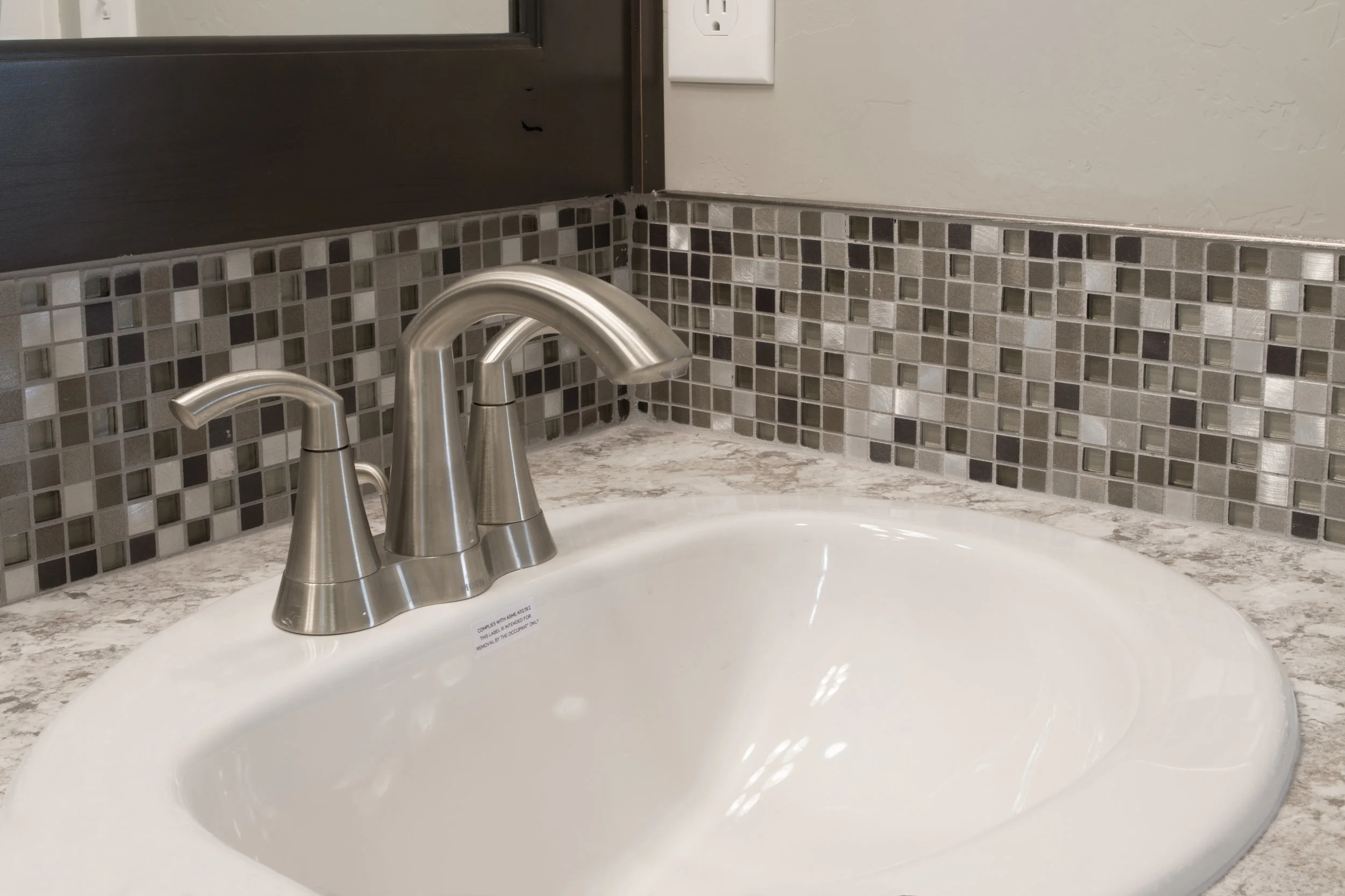 Matching Bathroom Sink Tile Basksplash