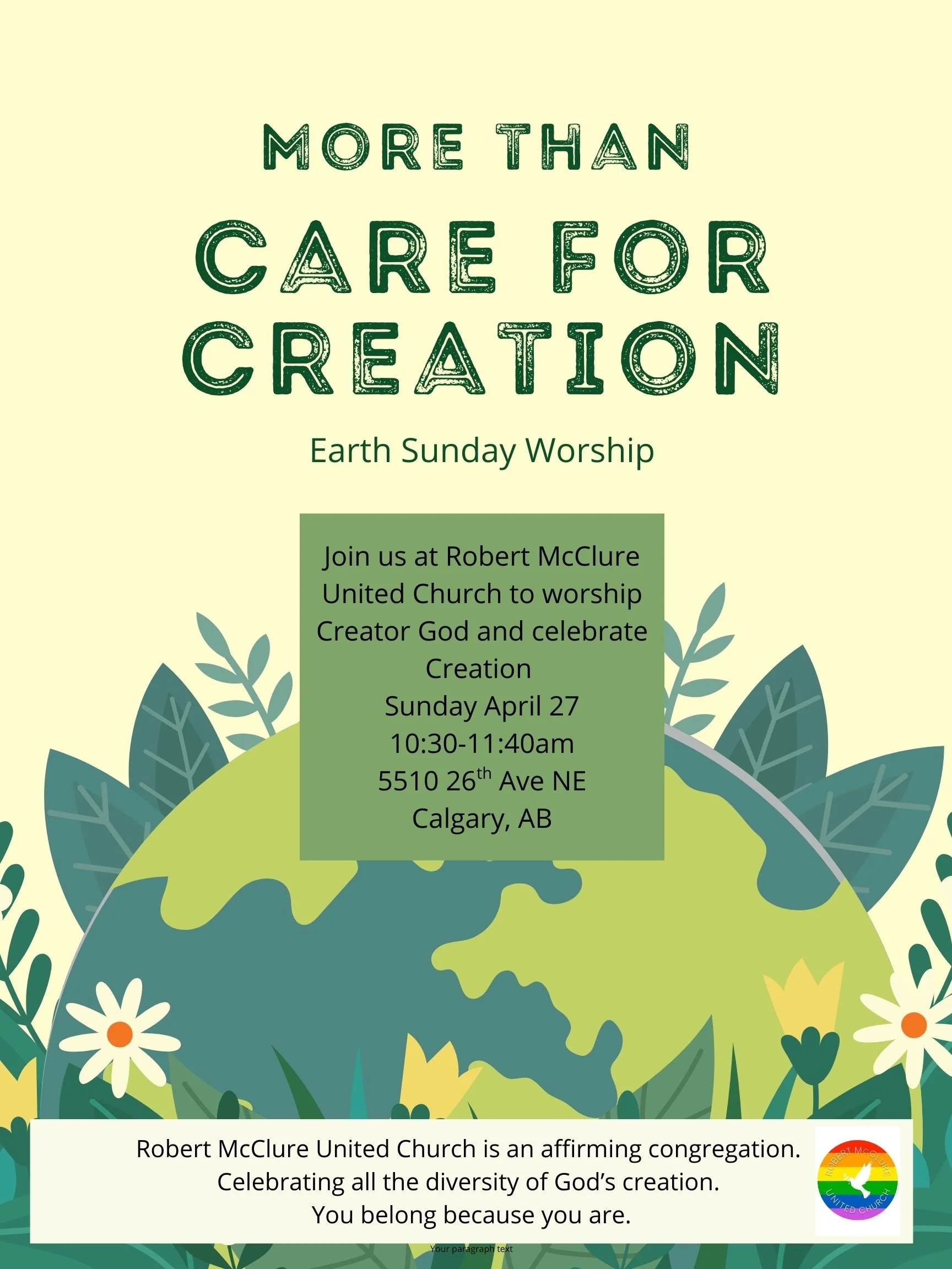 Earth Sunday Worship — Robert McClure United Church