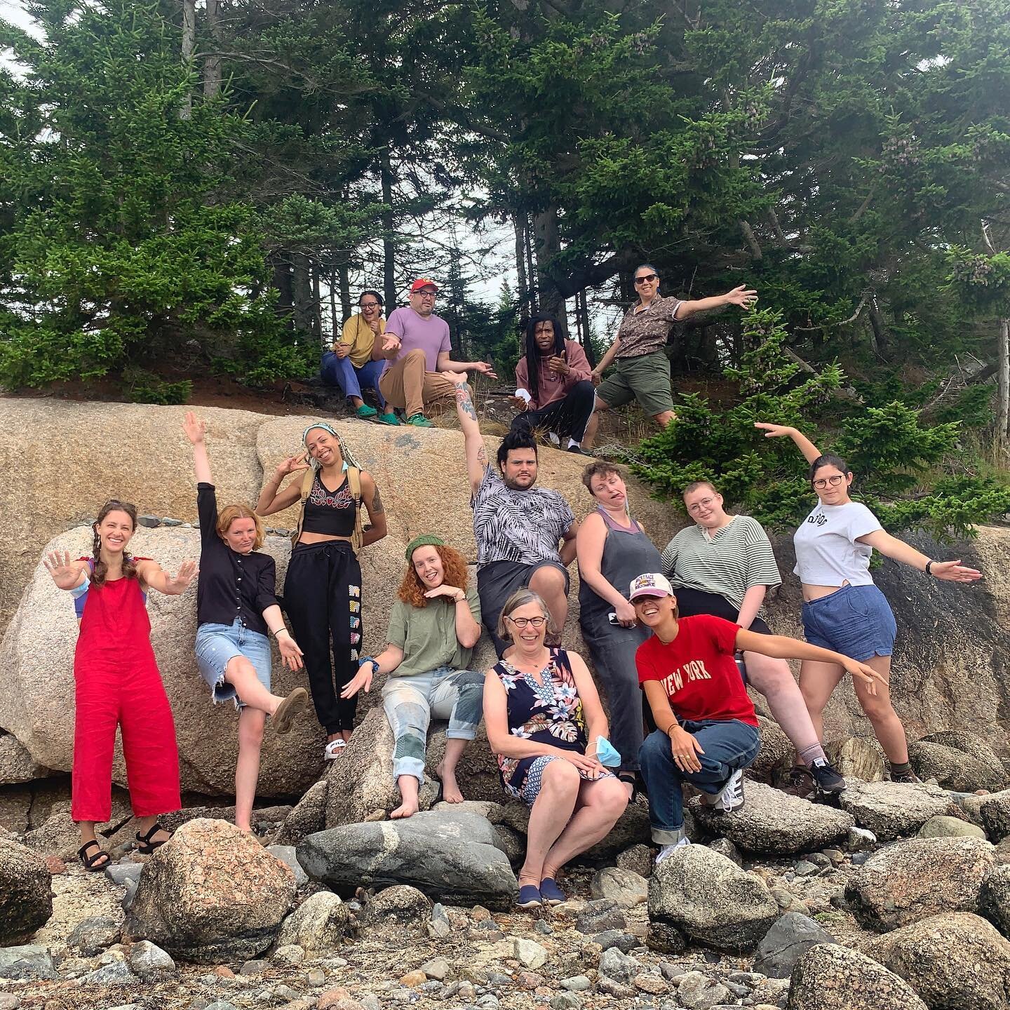 Cheers to the fantastic fibers family we made all together at Haystack! I miss you all already so dearly (deer isle &mdash; ly?) here&rsquo;s to spinning yarn on the ultimate drop spindle and stringing it up in the woods like the goldenrod crab spide