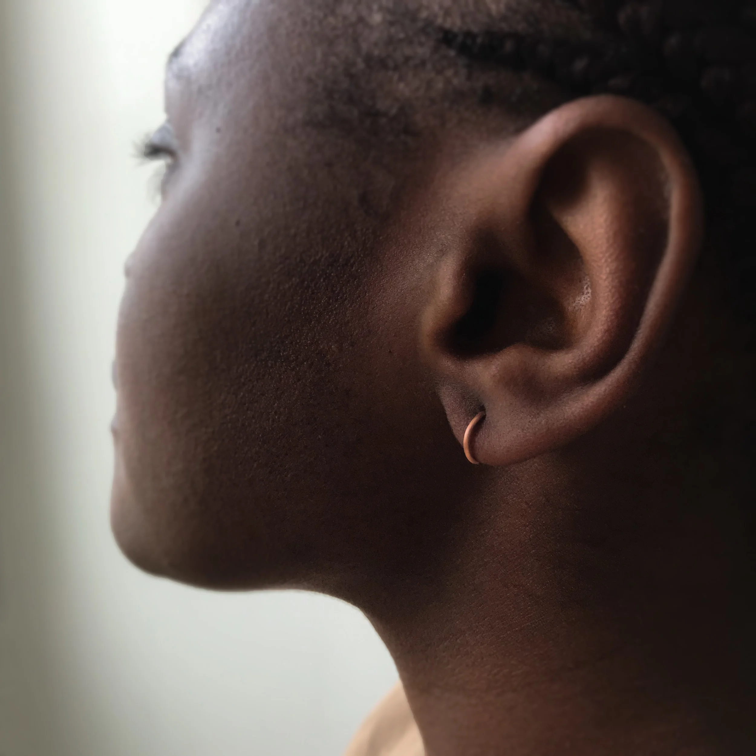 Ara the altar - fine new moon earrings - frosted - model i.jpg