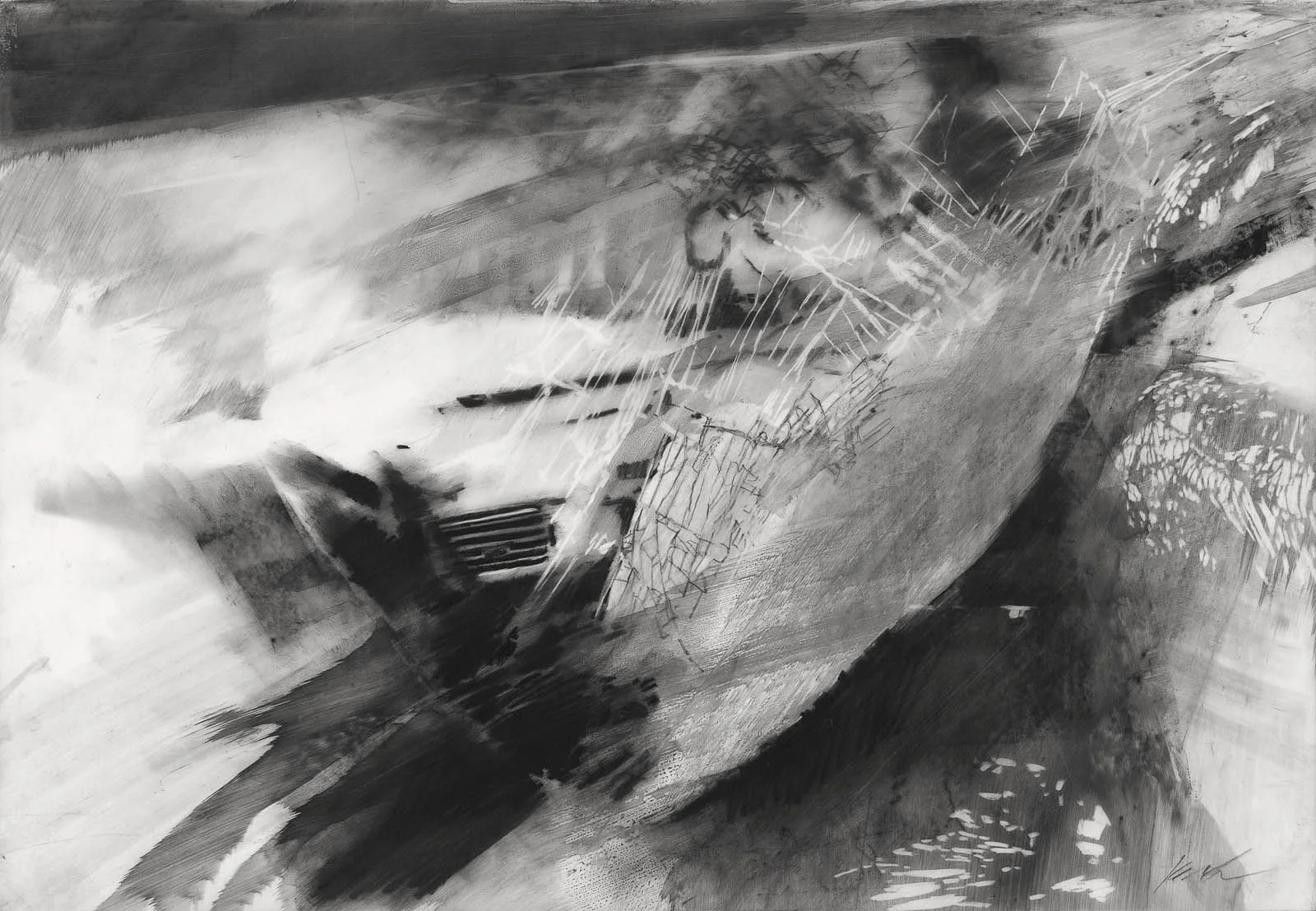 Interior with Collapsed Windshield