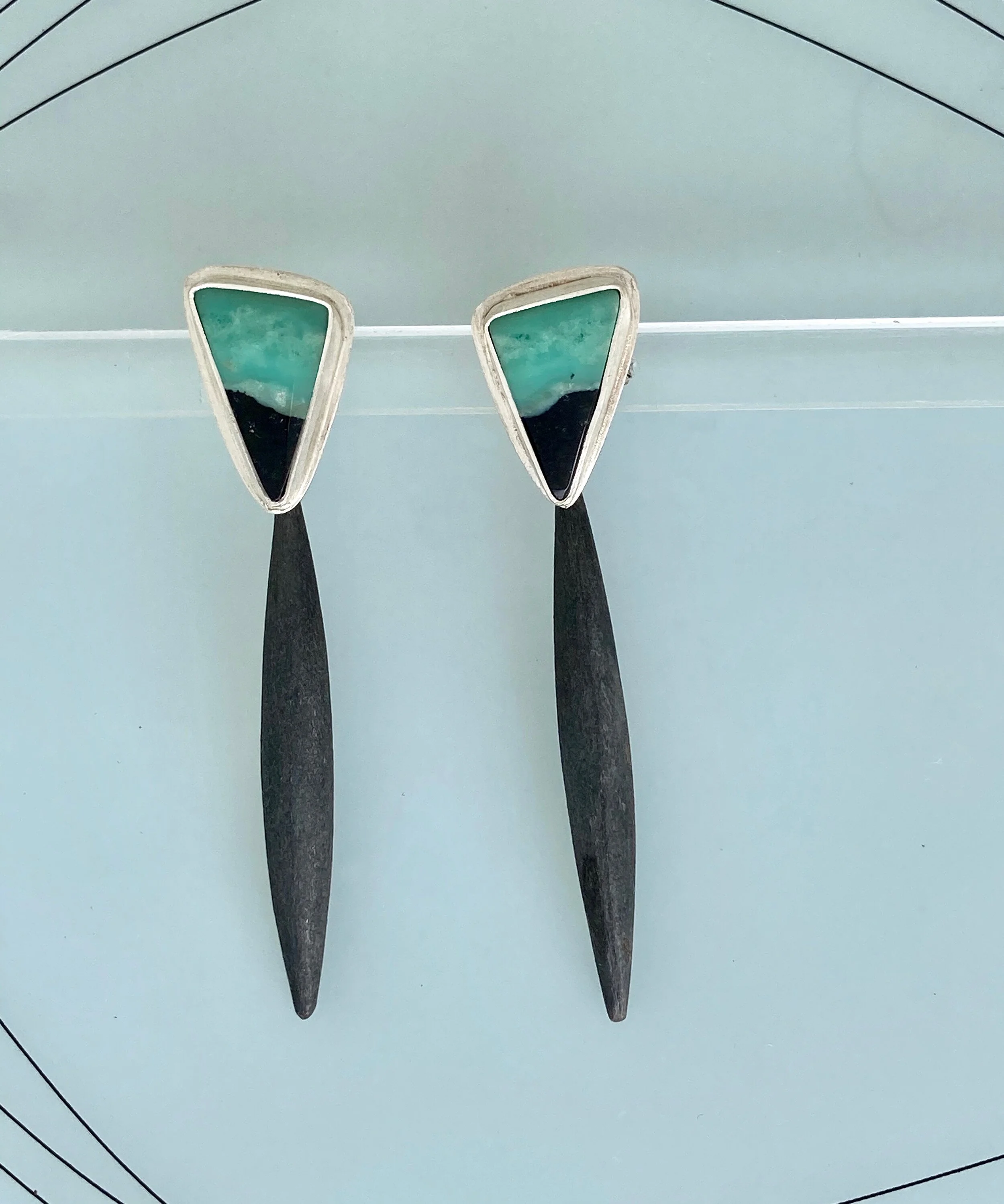 Opalized blue and black