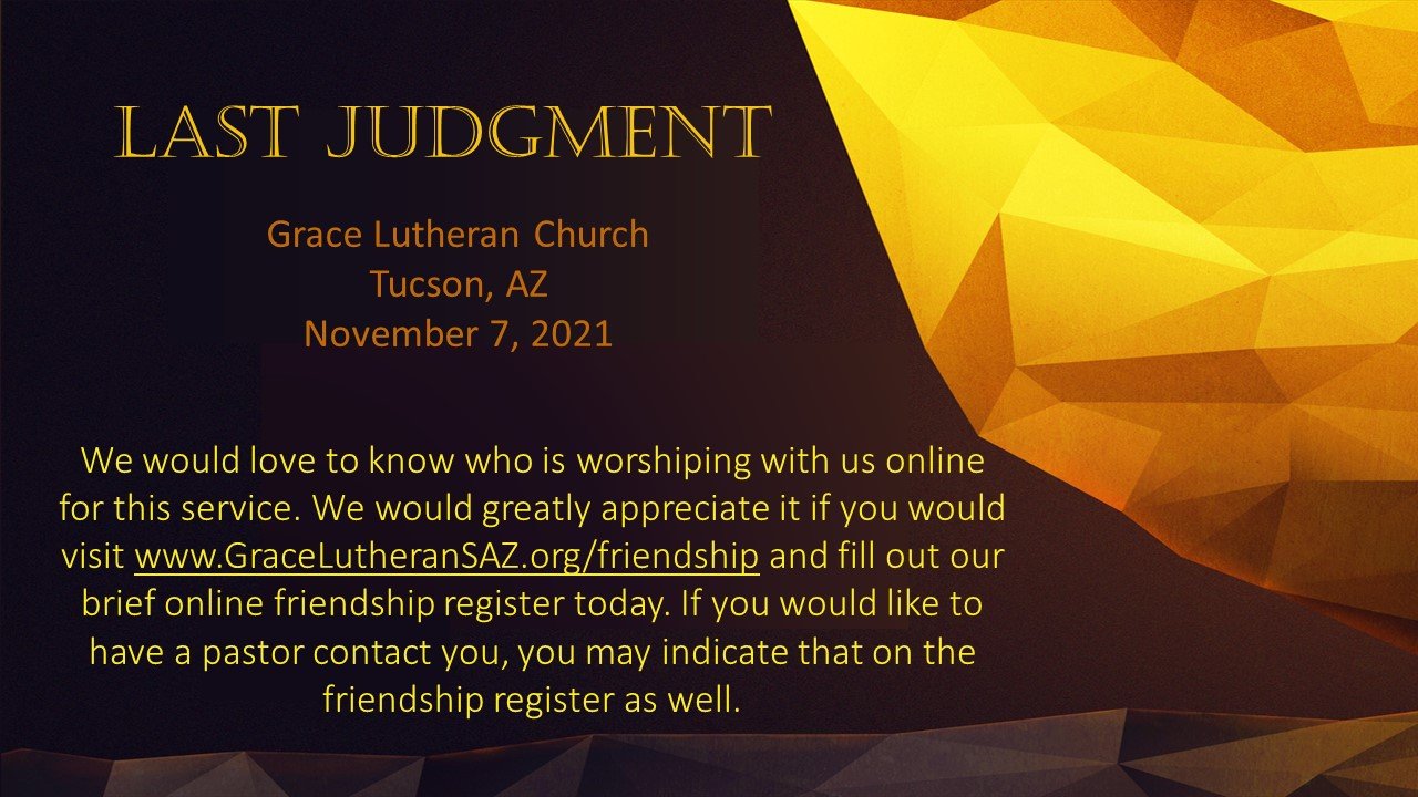 11/7 - Worship - Last Judgment