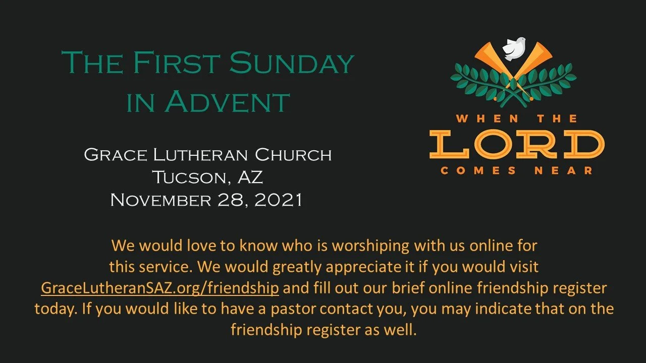 11/28 - Worship - First Sunday of Advent