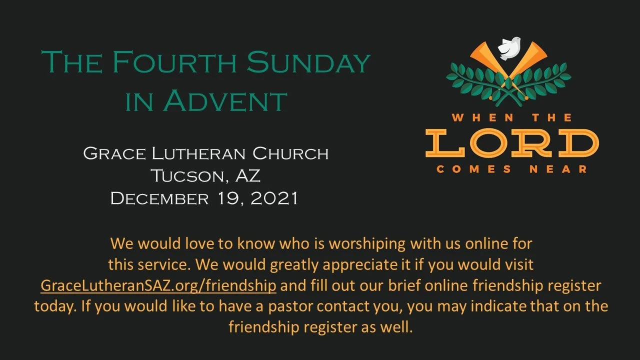 12/19 Worship - Fourth Sunday of Advent