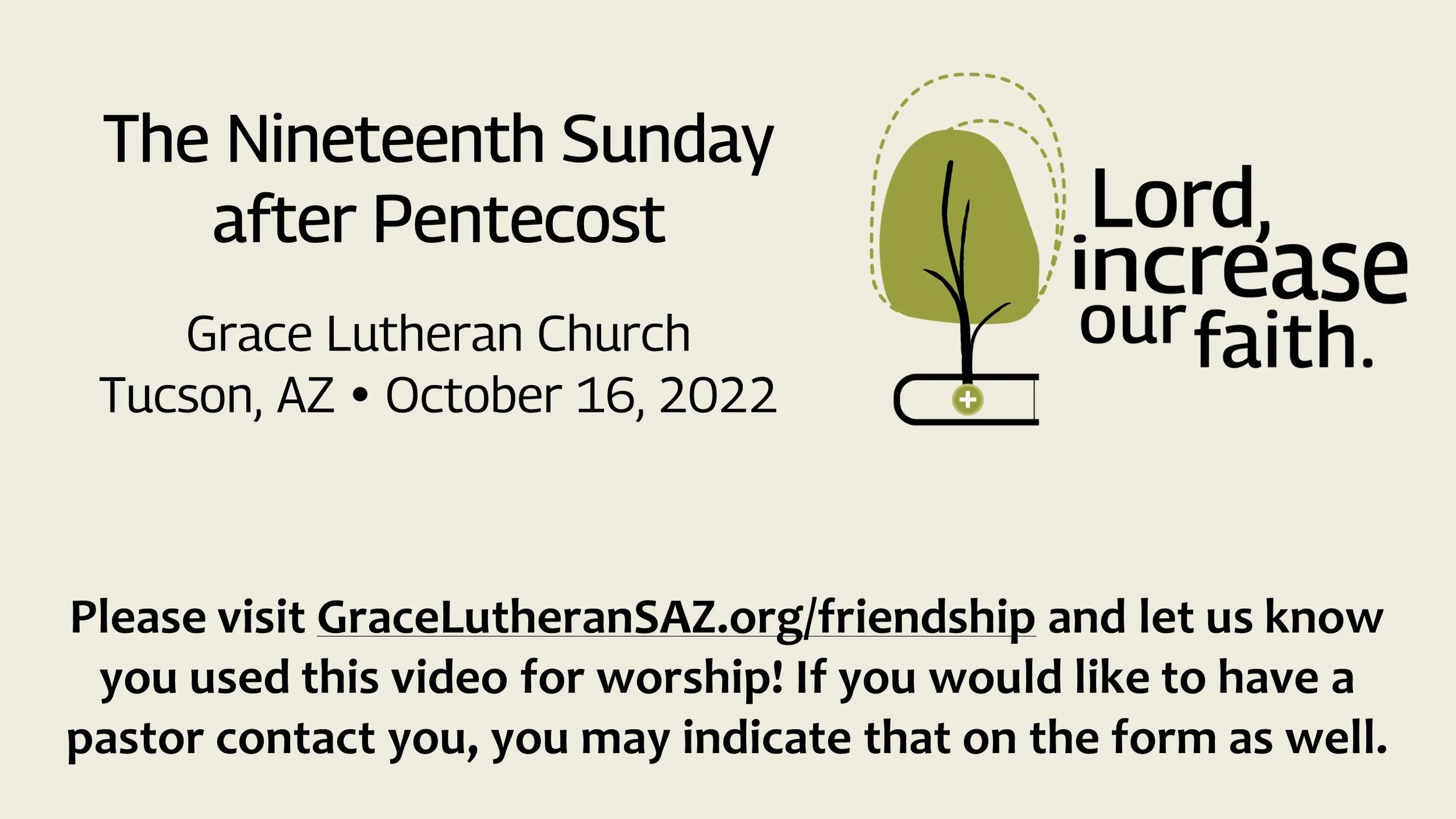 10/16 - The Nineteenth Sunday After Pentecost