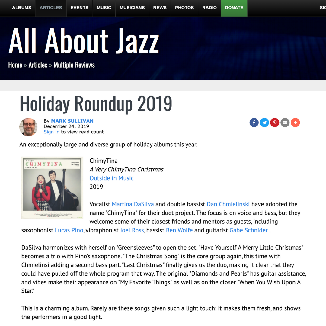 REVIEW: A Very Chimytina Christmas at All About Jazz