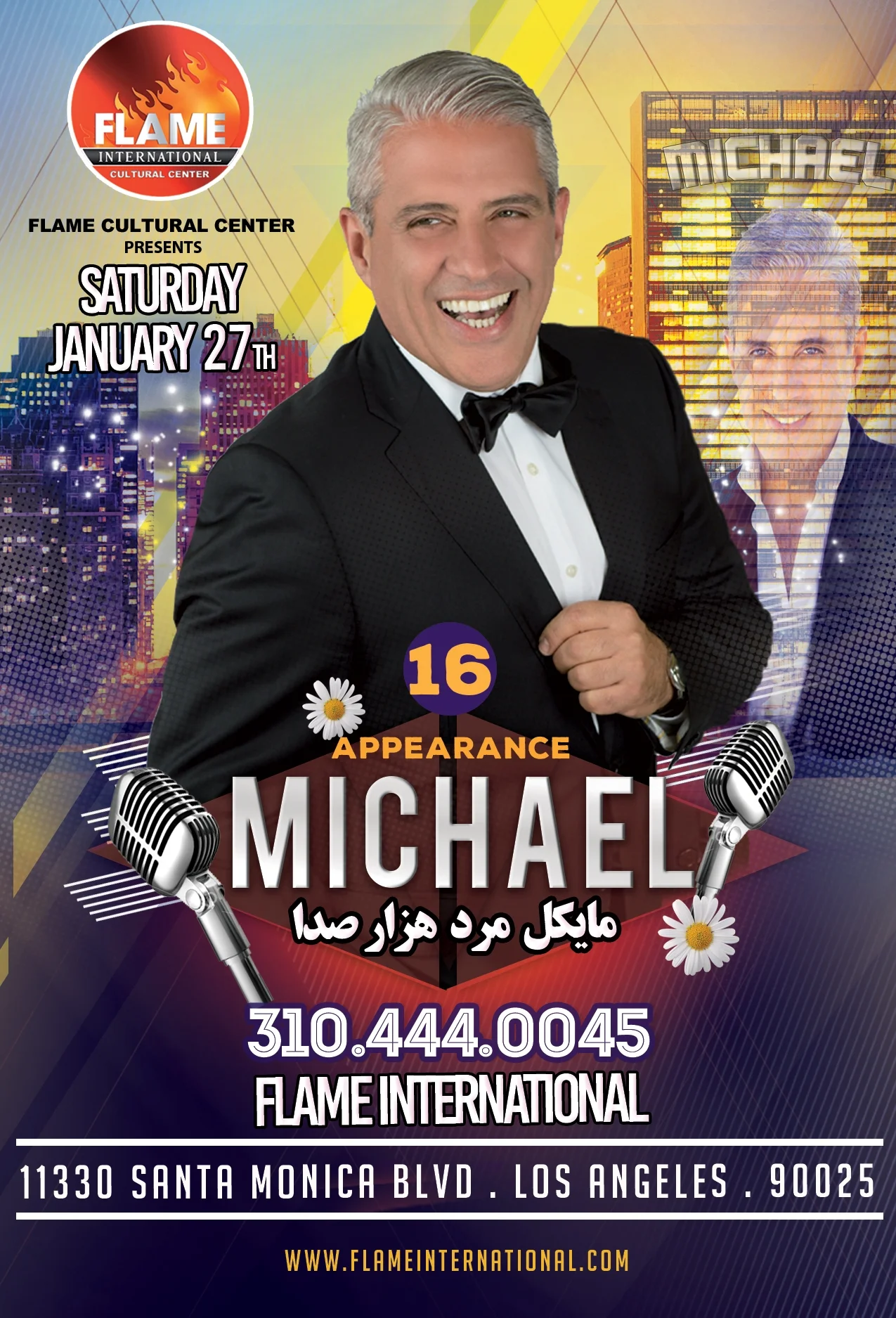 COMING SATURDAY JAN 27 to Flame International 