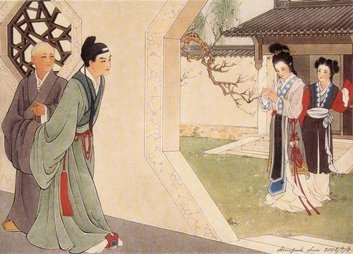 Story of the Western Wing, illustration of the exchange of scented bags