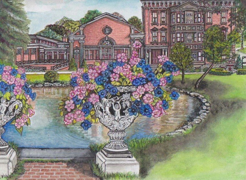 Cathi Anne M. Cameron | “Day and Night Urns Overlook Canfield Casino in Saratoga’s Congress Park”