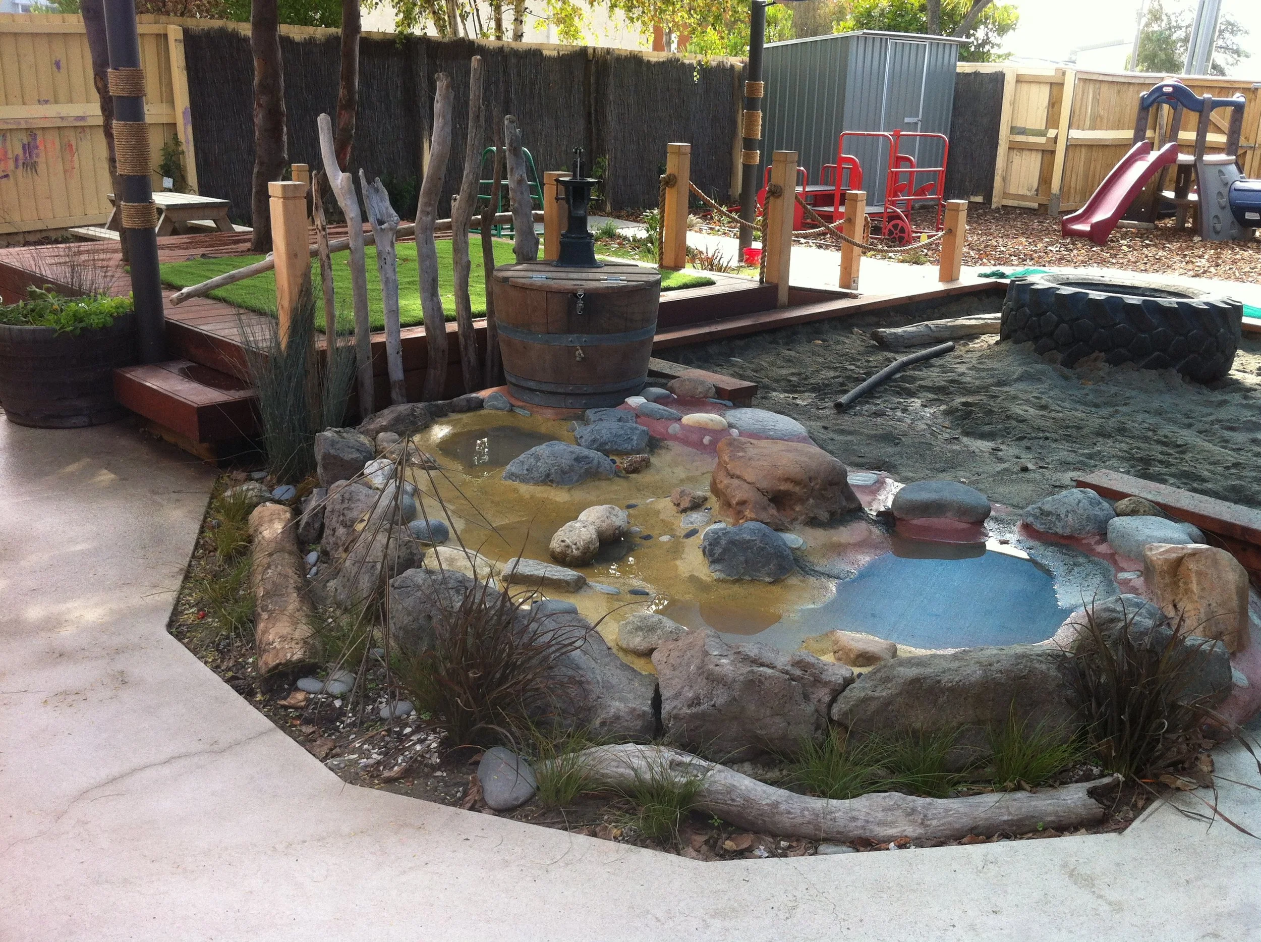 Sandpit and water play area after.