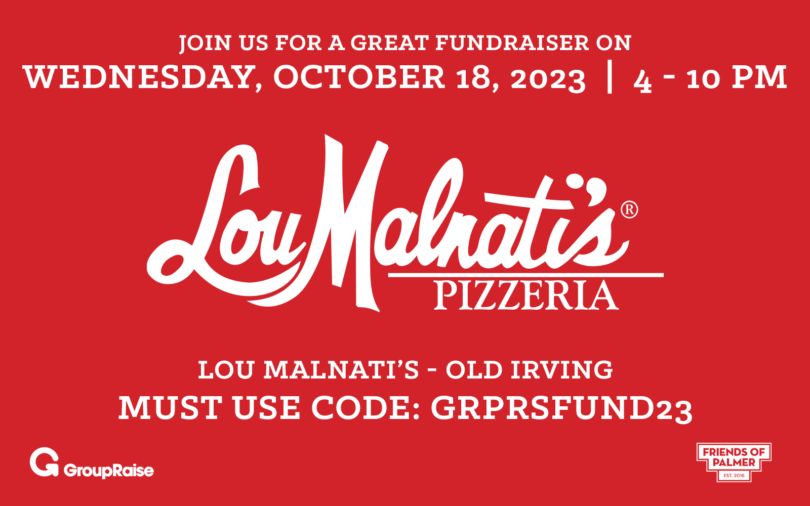 Fundraiser with Lou Malnati's Pizzeria