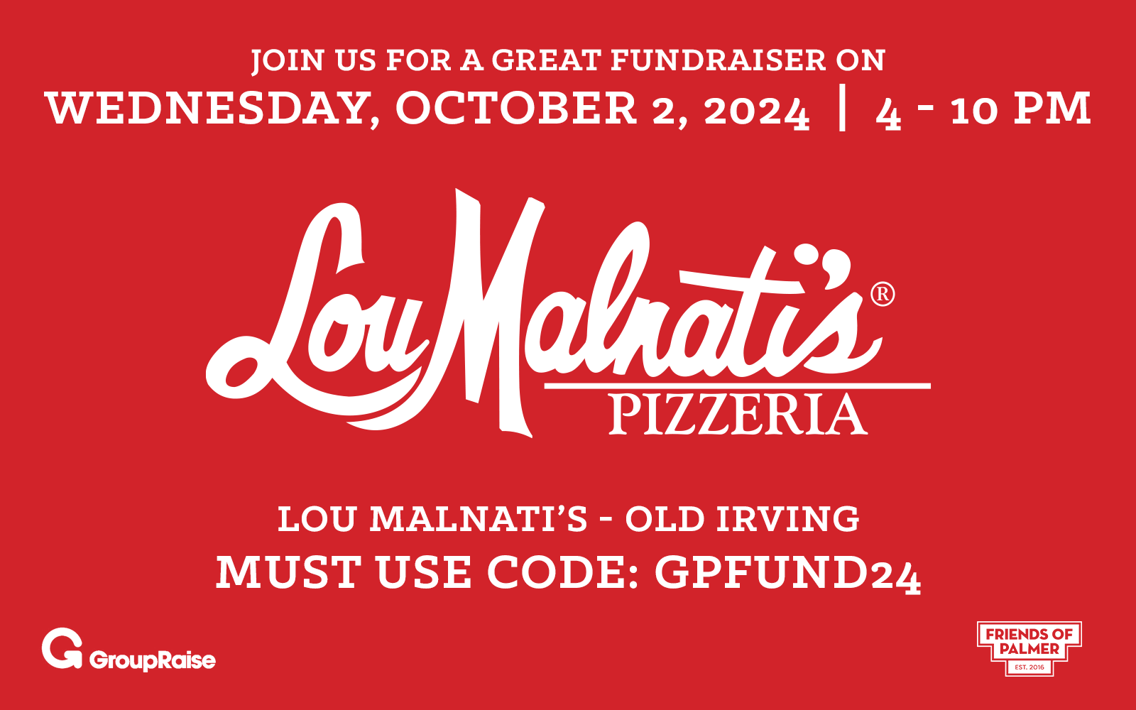 Fundraiser with Lou Malnati's Pizzeria