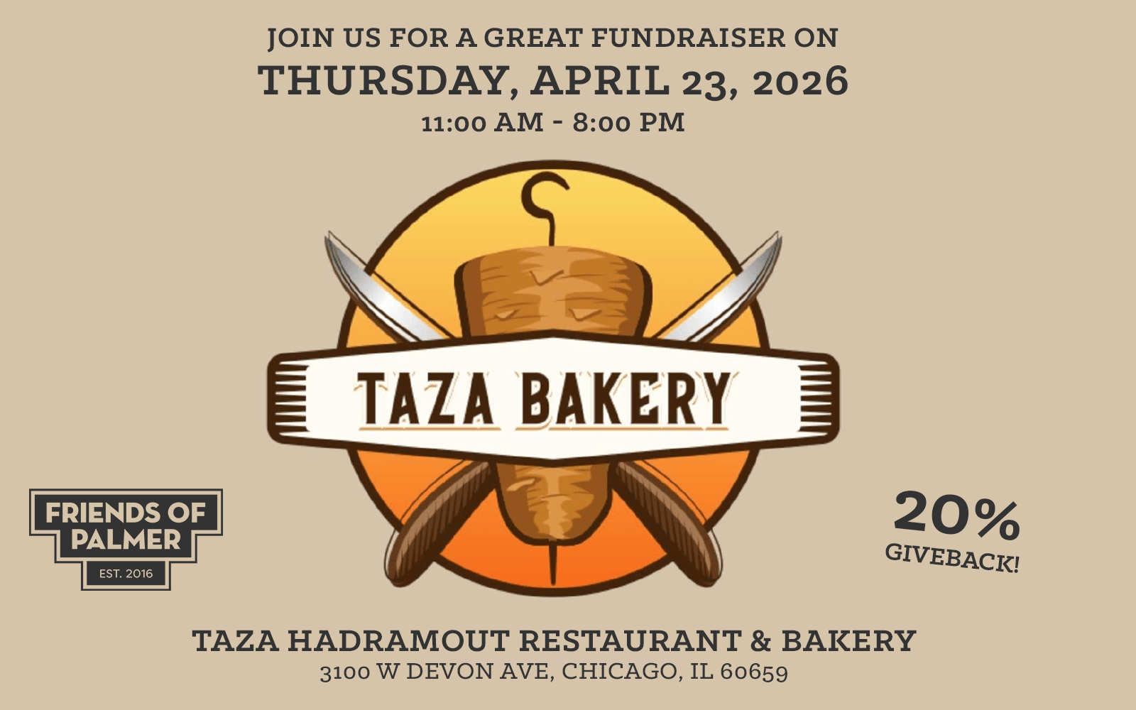 Fundraiser with Taza Bakery