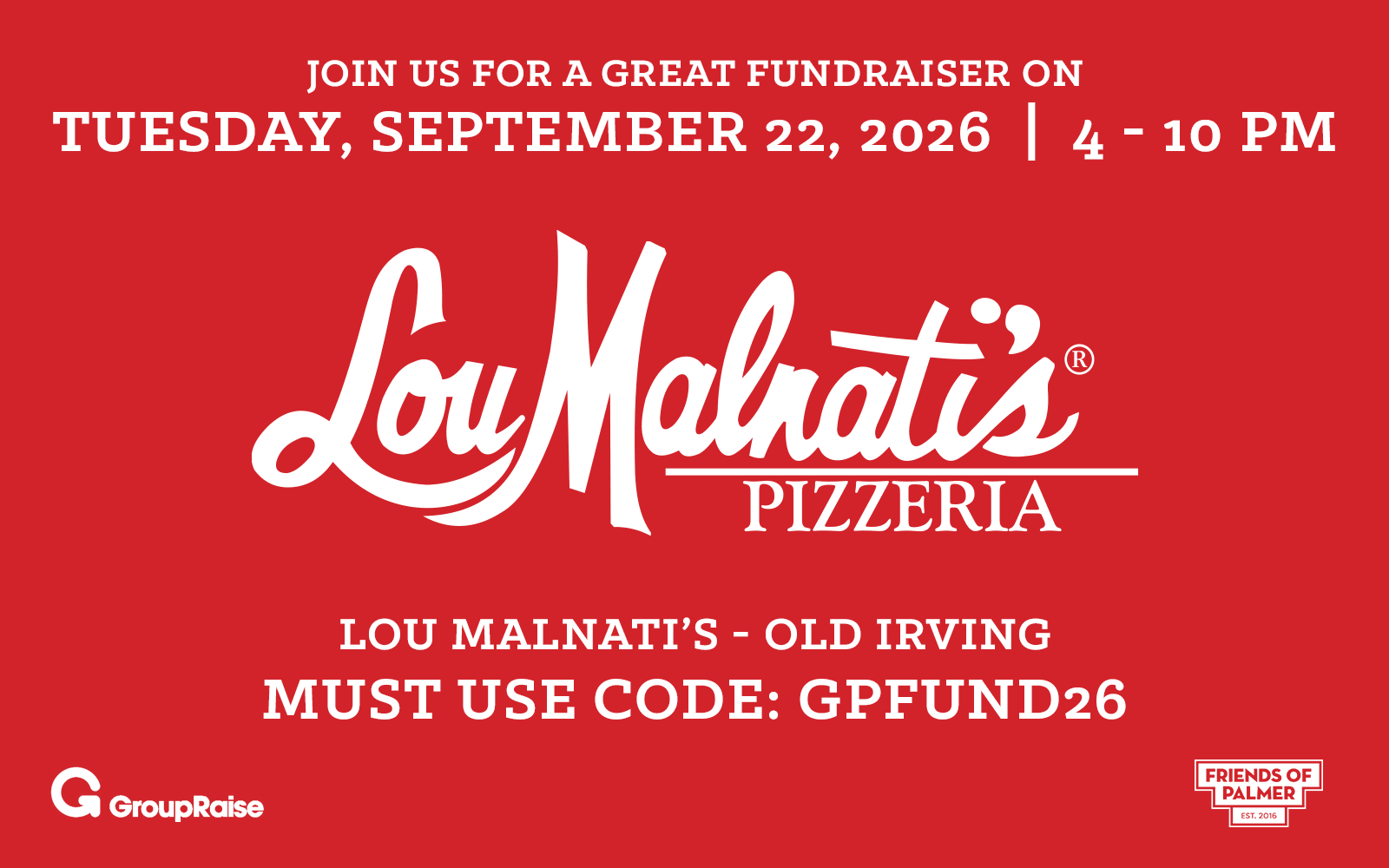 Fundraiser with Lou Malnati's Pizzeria