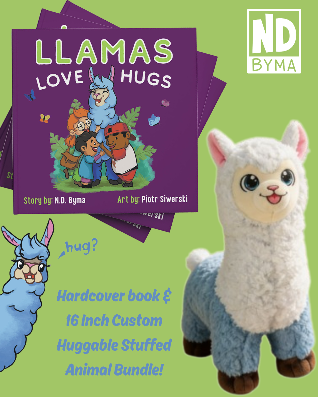 Hardcover Book and 16 Lucy Blue Llama Stuffed Animal (3).png