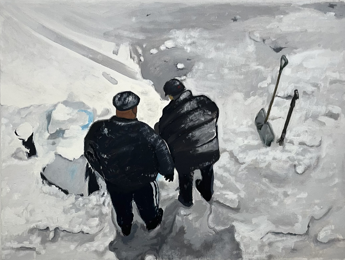 Snowy Summit, 2023, oil on canvas, 18" x 24"