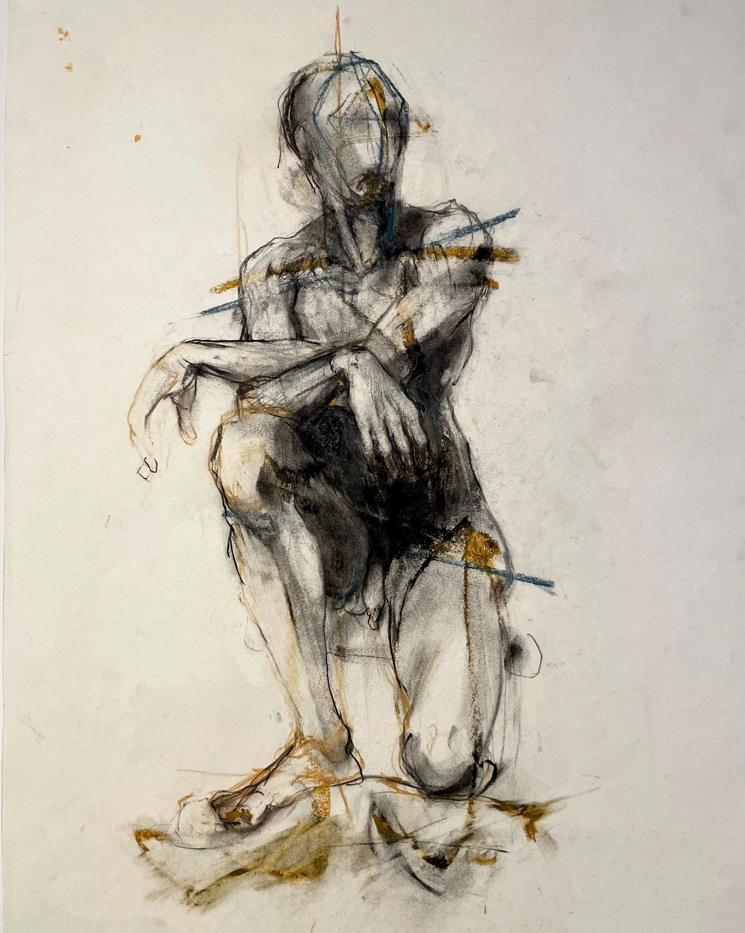   Being and Thyme (1996)  Oil pastel and charcoal on paper 24" x 18"   $525    