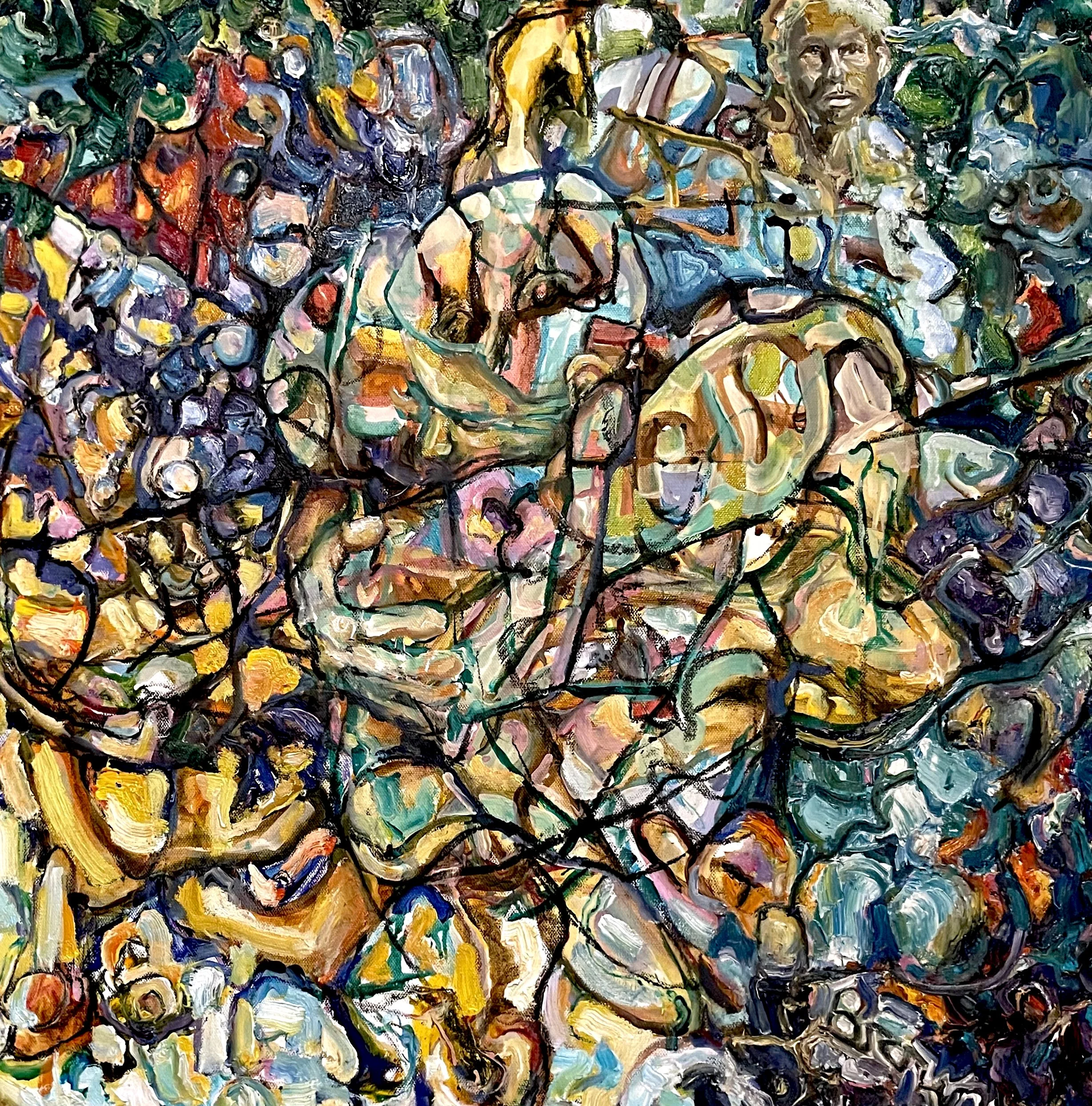   Abrazo (2024)  Oil on canvas  24” x 24”   $1200   