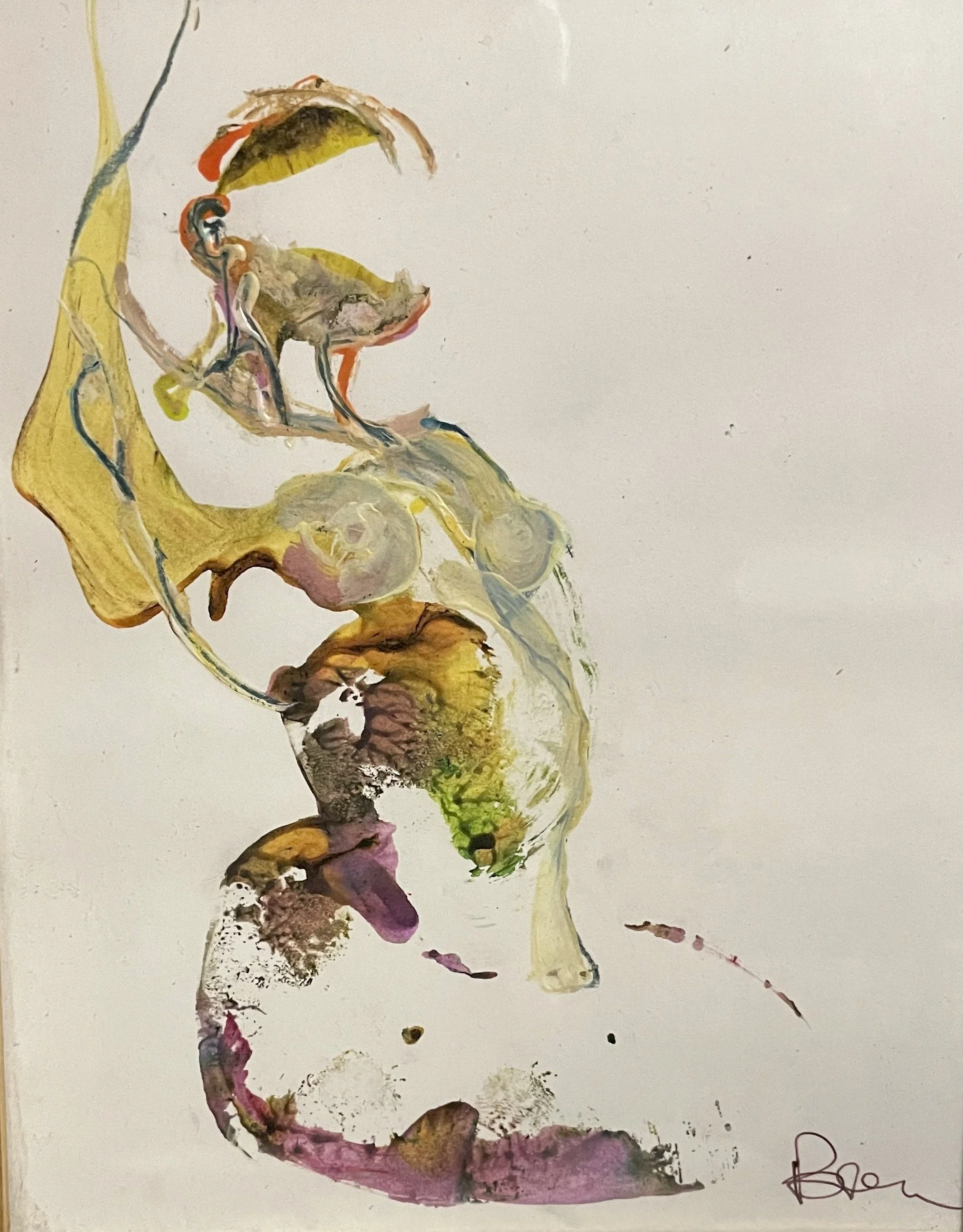   Aura (2024)  Ink and acrylic on paper 10" x 16"    Private collection    