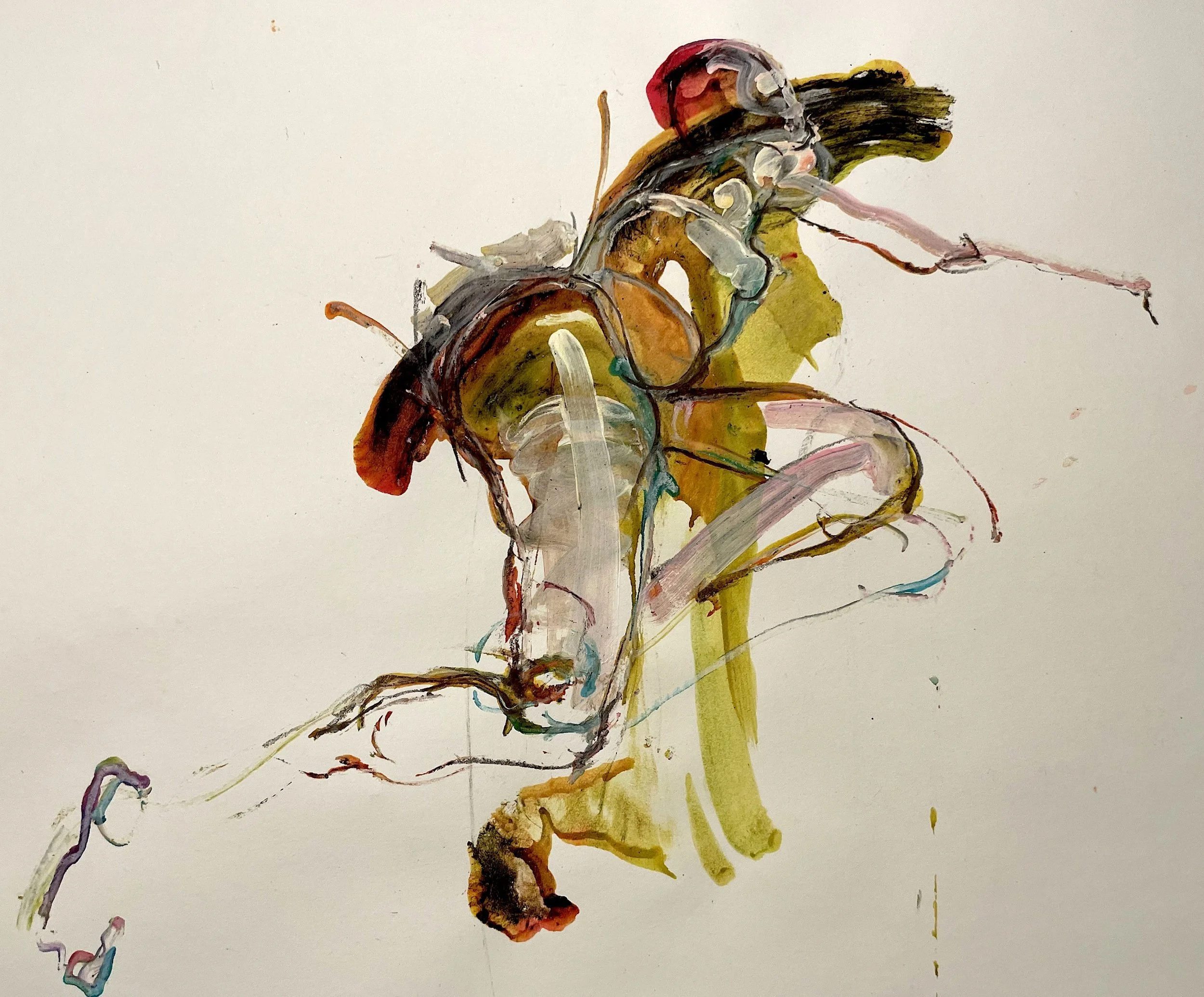   'Til the end of love (2023)  Watercolor ink and acrylic on paper 18” X 18”   $385   