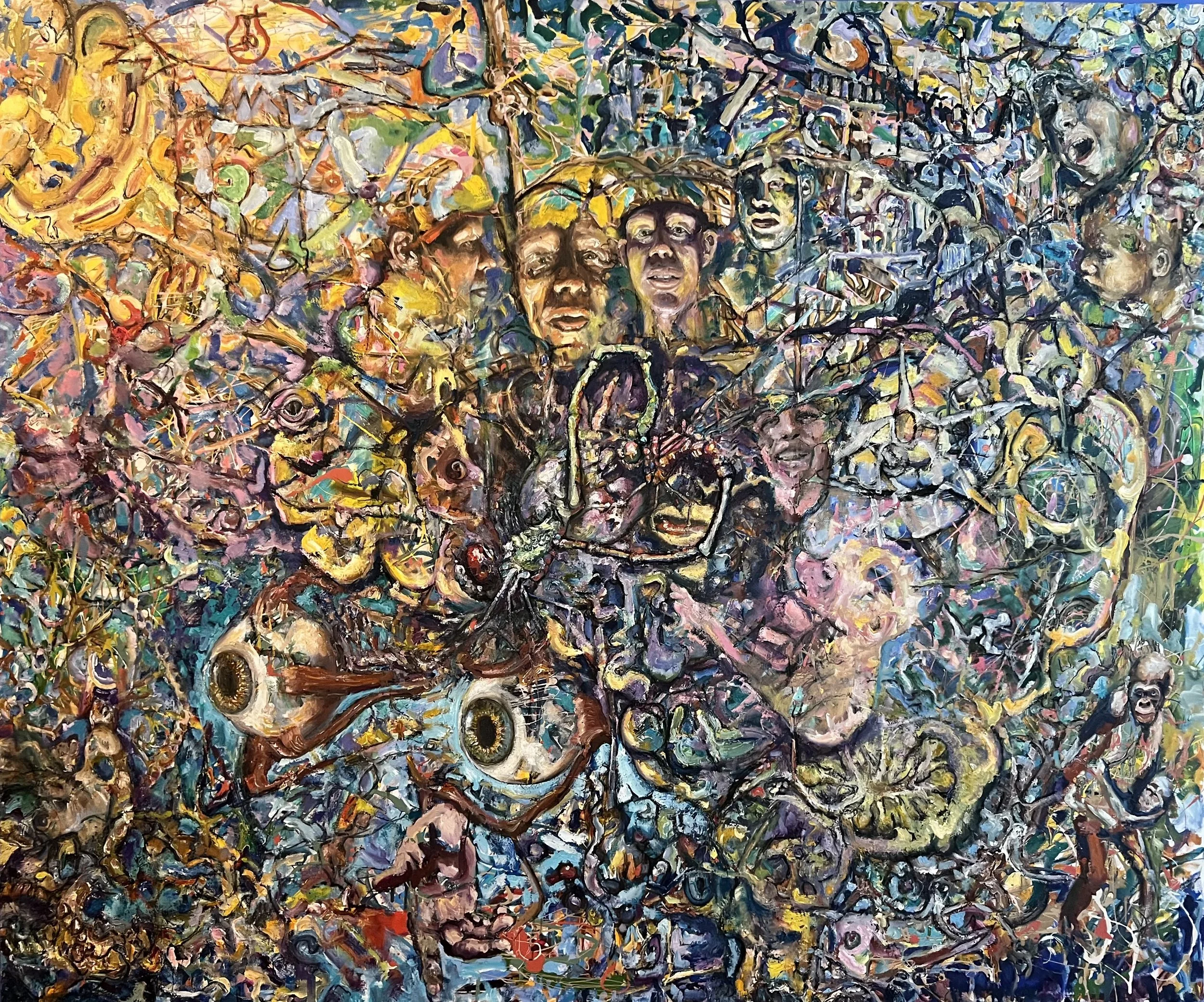   Squidgy, pinkish, buttery gloop (2026)  Oil on canvas 60" x 72"   $8000    
