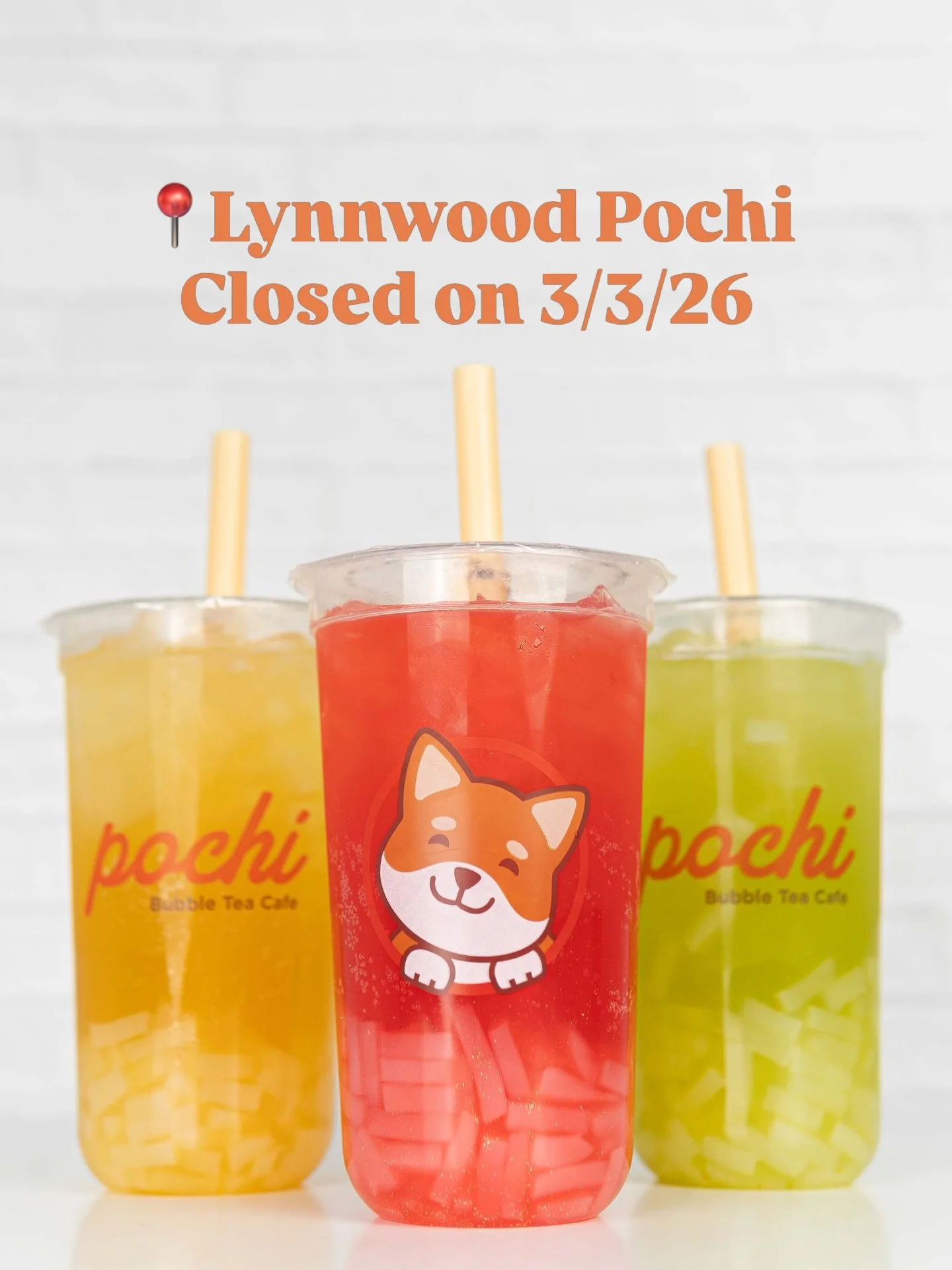 Hey Pochi fam! 🧋 A quick update for our Lynnwood community: our Lynnwood shop will be closed today, March 3rd.

We&rsquo;ve had a few of our crew members under the weather lately, and honestly, our team is the heart of everything we do. We&rsquo;ve 