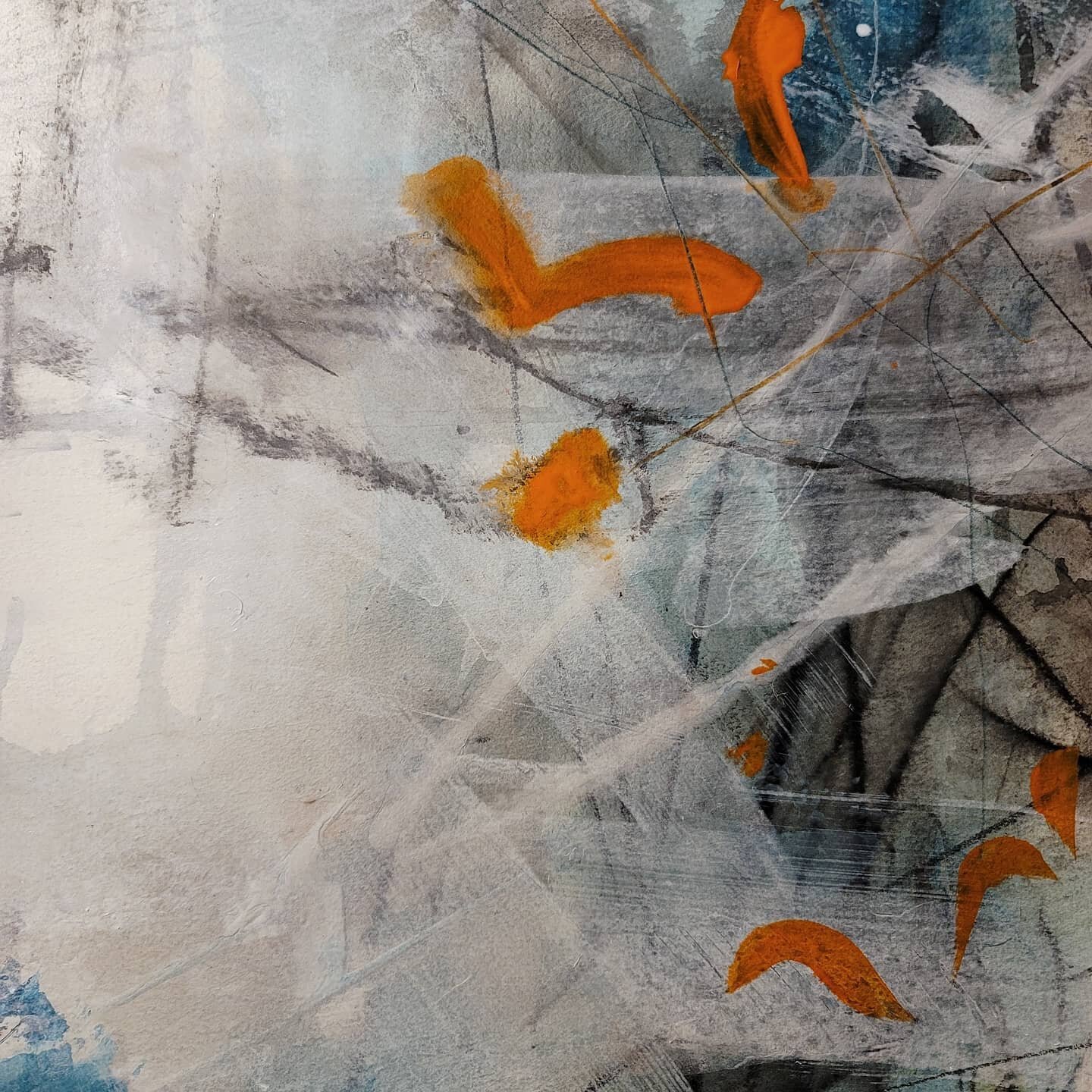 #wip @archespapers exploring more marks on paper...teal, ocean blue,  orange, persimmon 
Enjoying a night with color after overhauling my studio space today.

#abstractpainting #abstractpaintings #abstractpaintingartist #abstractdrawing #spiritualart